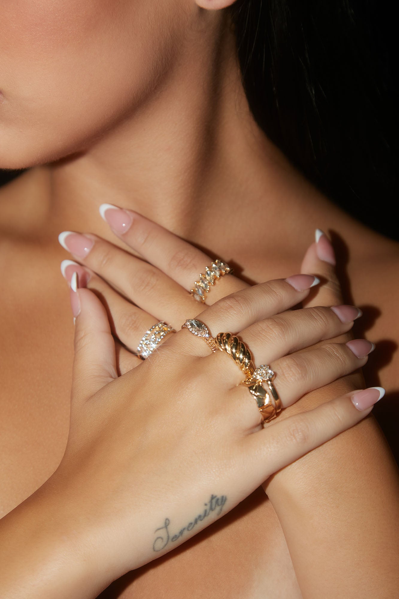 Side By Side 6 Piece Ring Set - Gold
