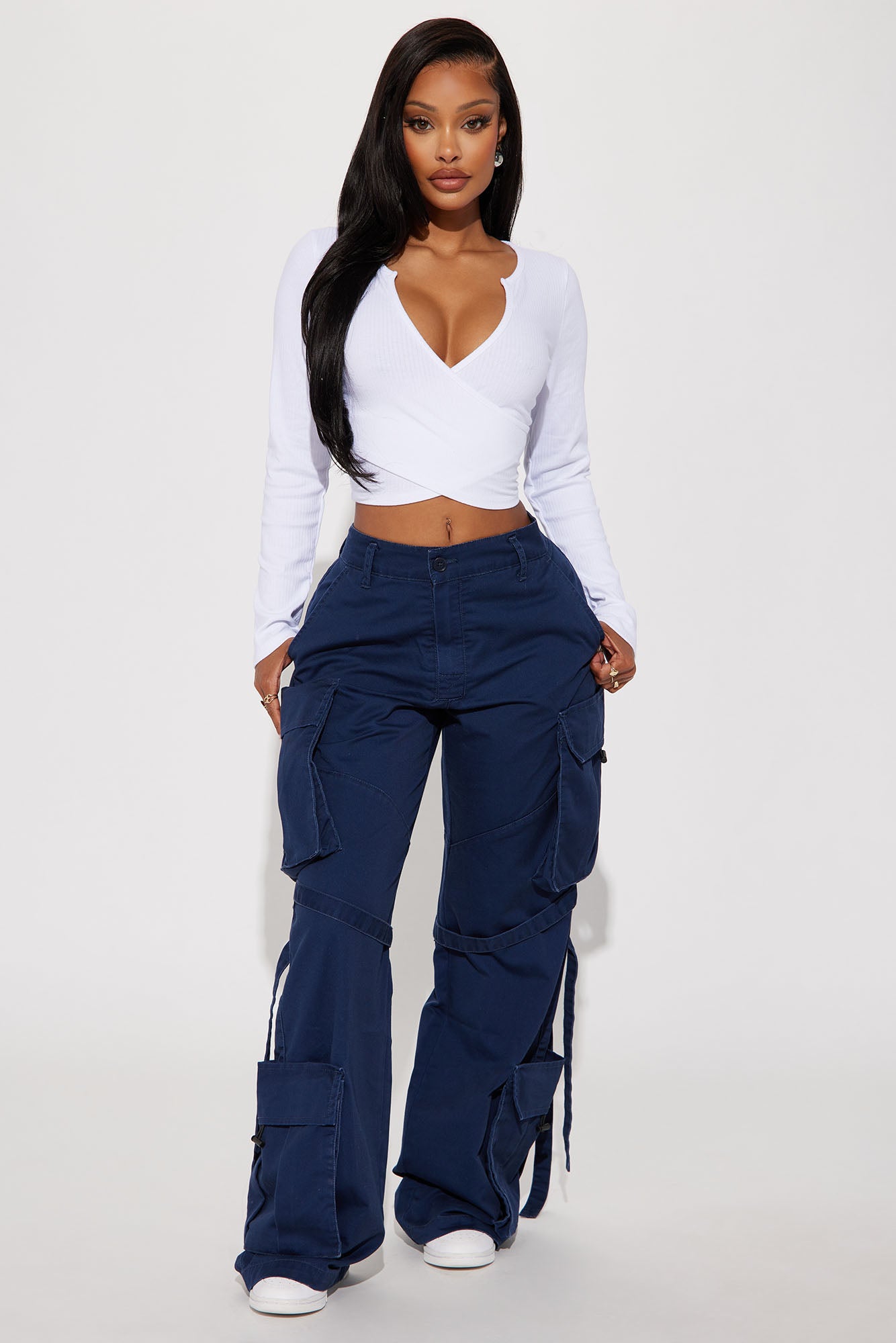 Katrina Long Sleeve Crop Top - White