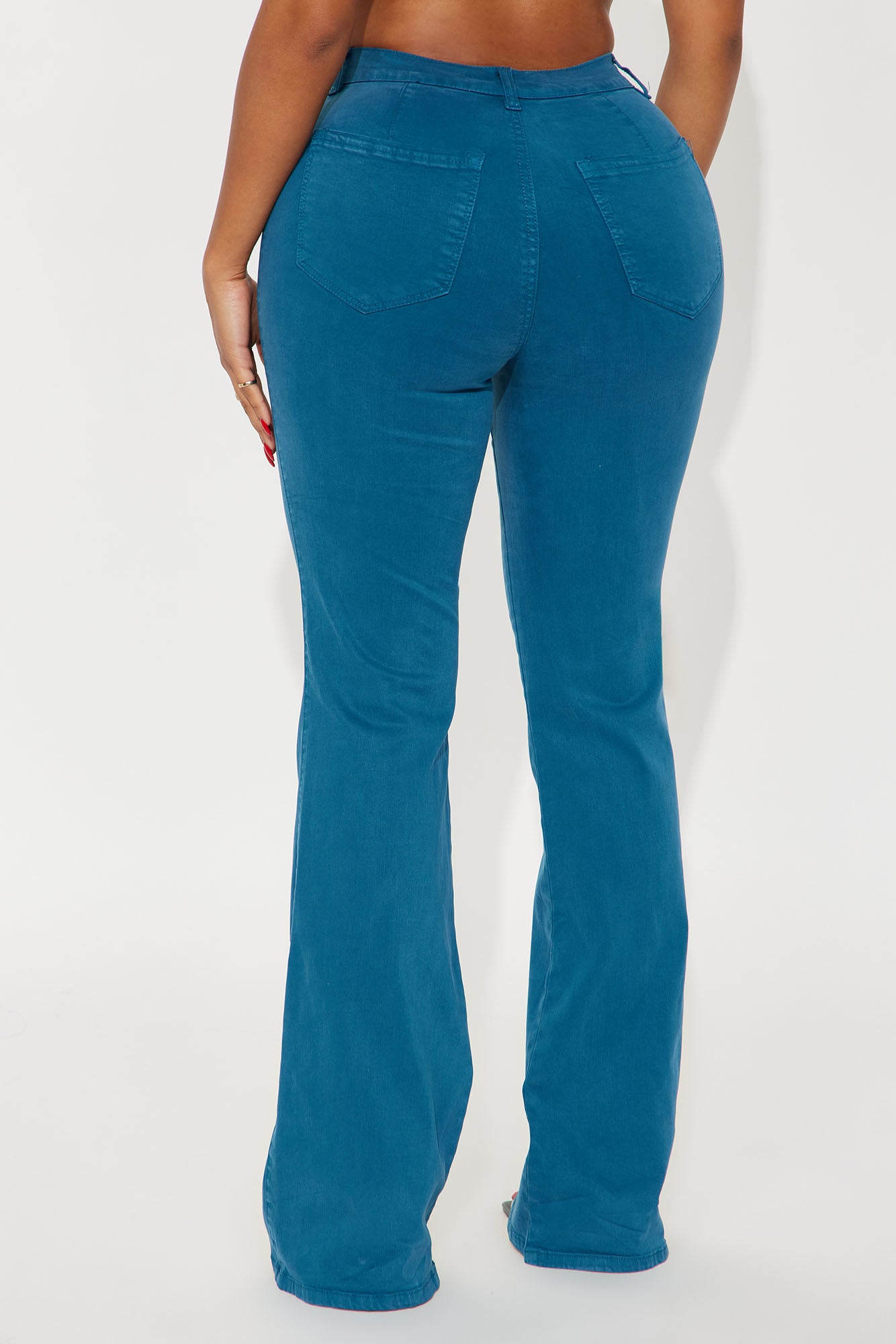 Classic Color Trouser Flare Jeans - Teal