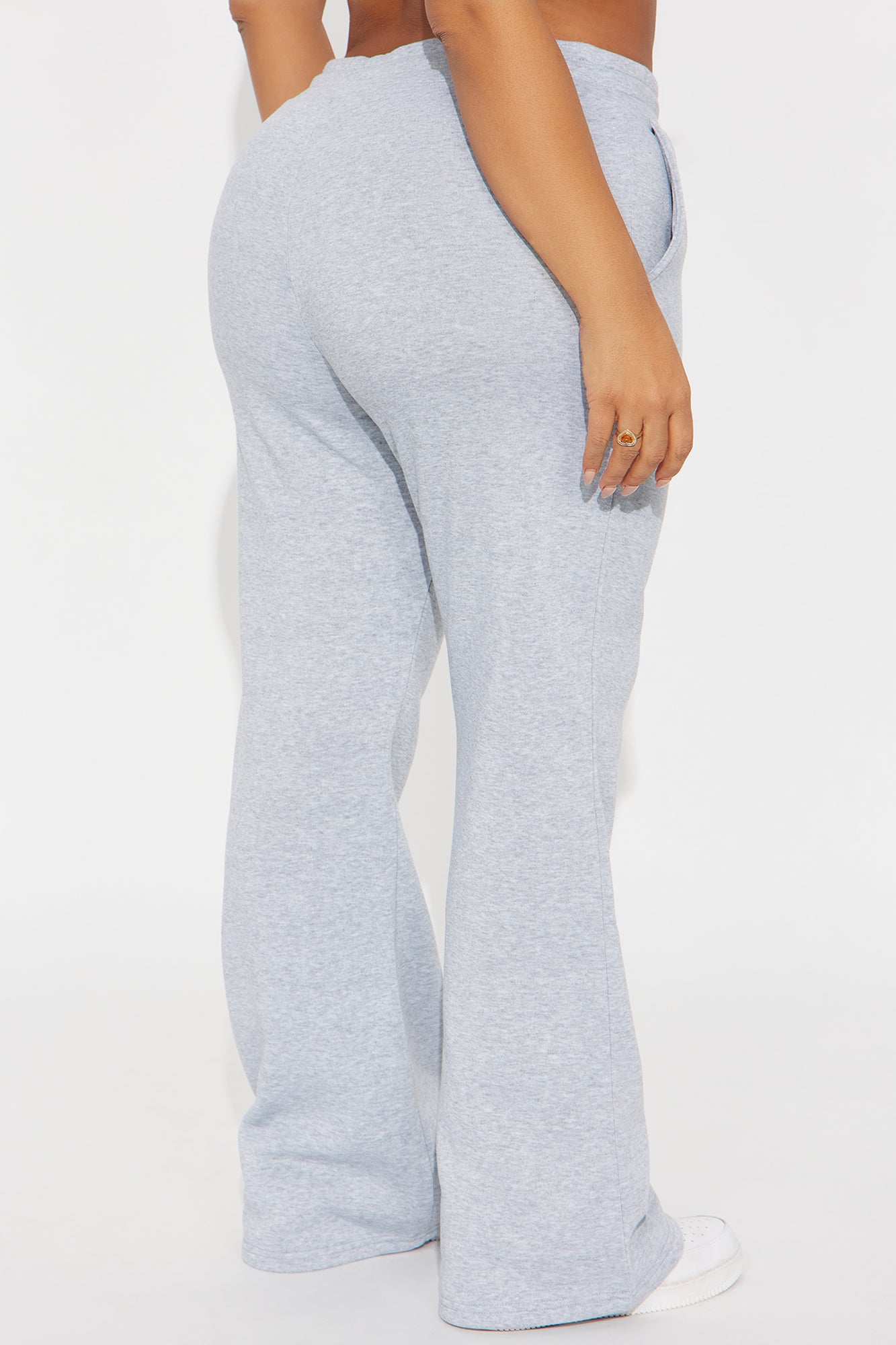 Candice Petite Lounge Flare Pant - Heather Grey