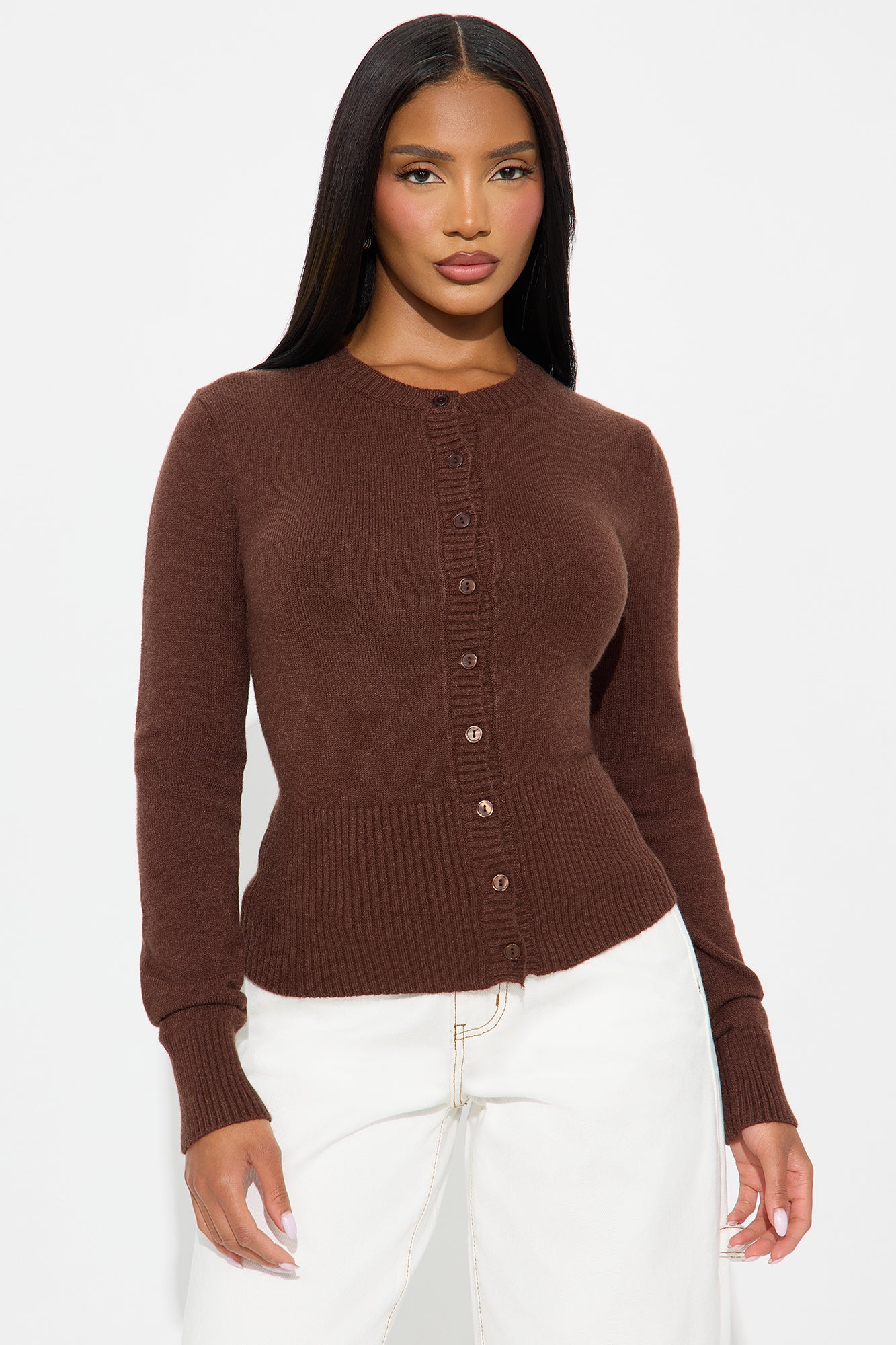 Miss Me Everyday Cardigan - Chocolate