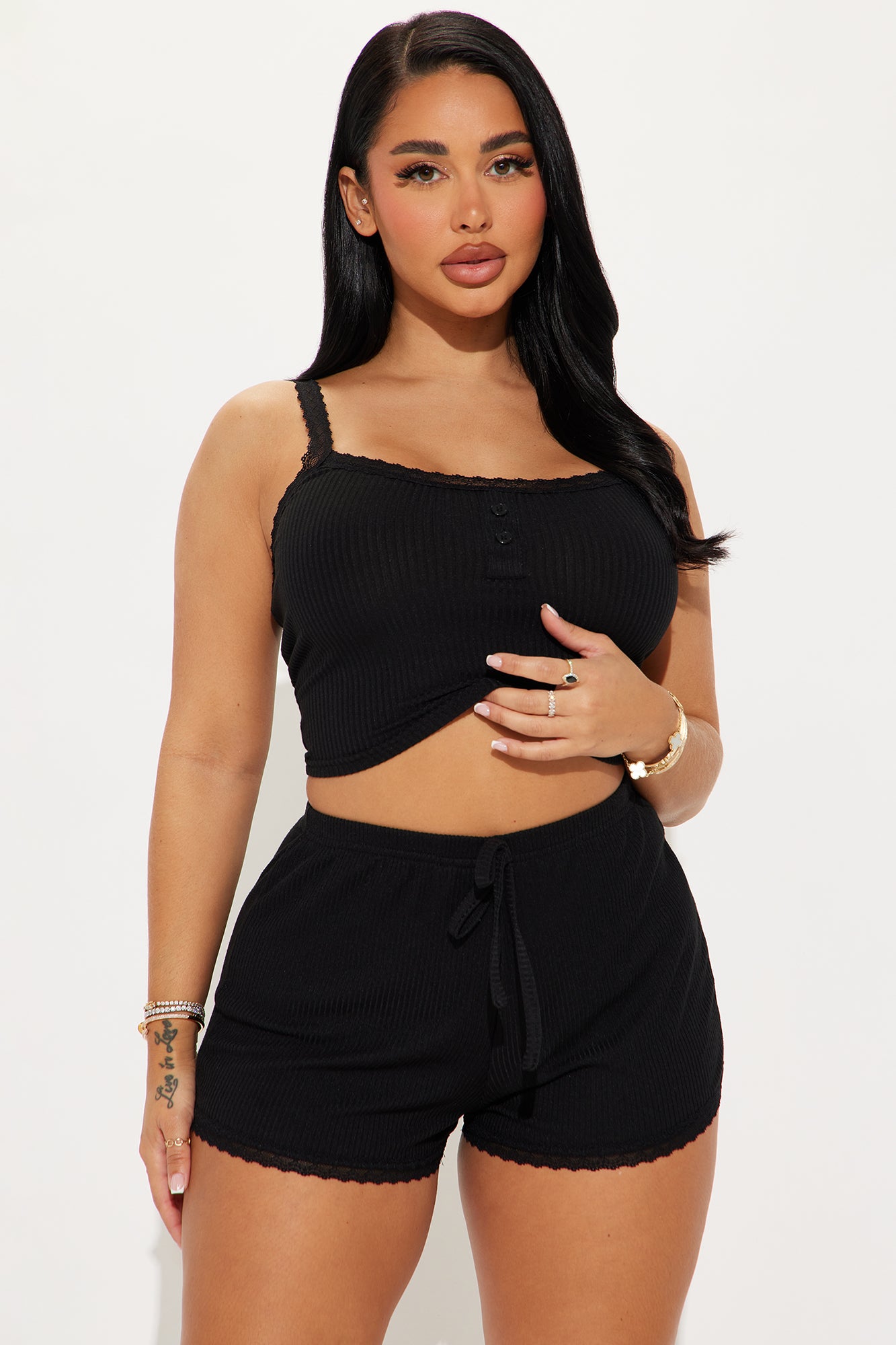 More Naps PJ Short Set - Black