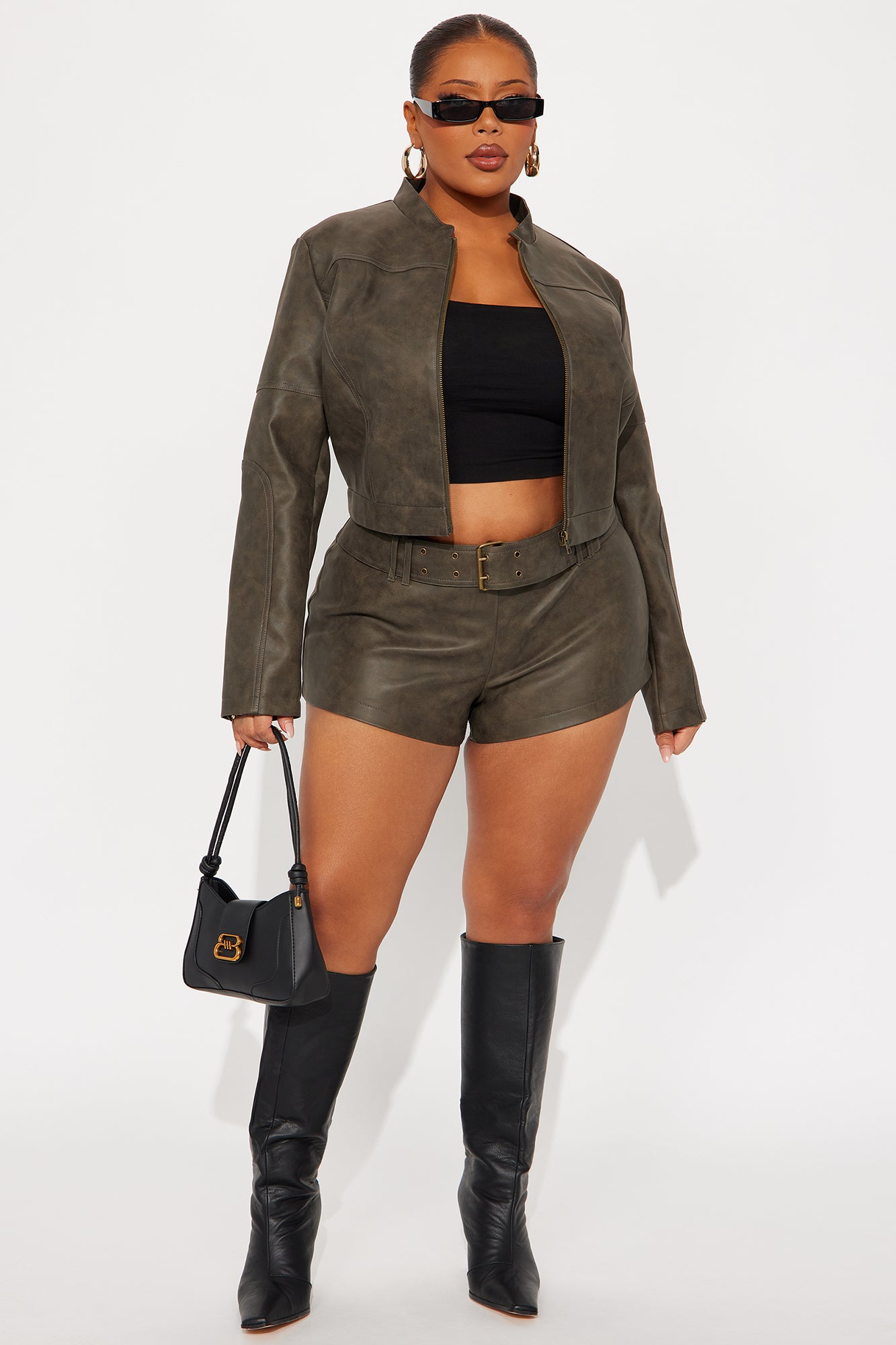 Simone Belted Micro Short - Olive