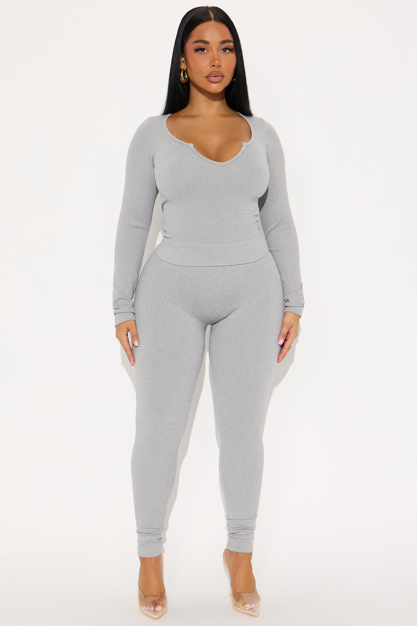 Mark My Words Seamless Legging Pant Set - Heather Grey