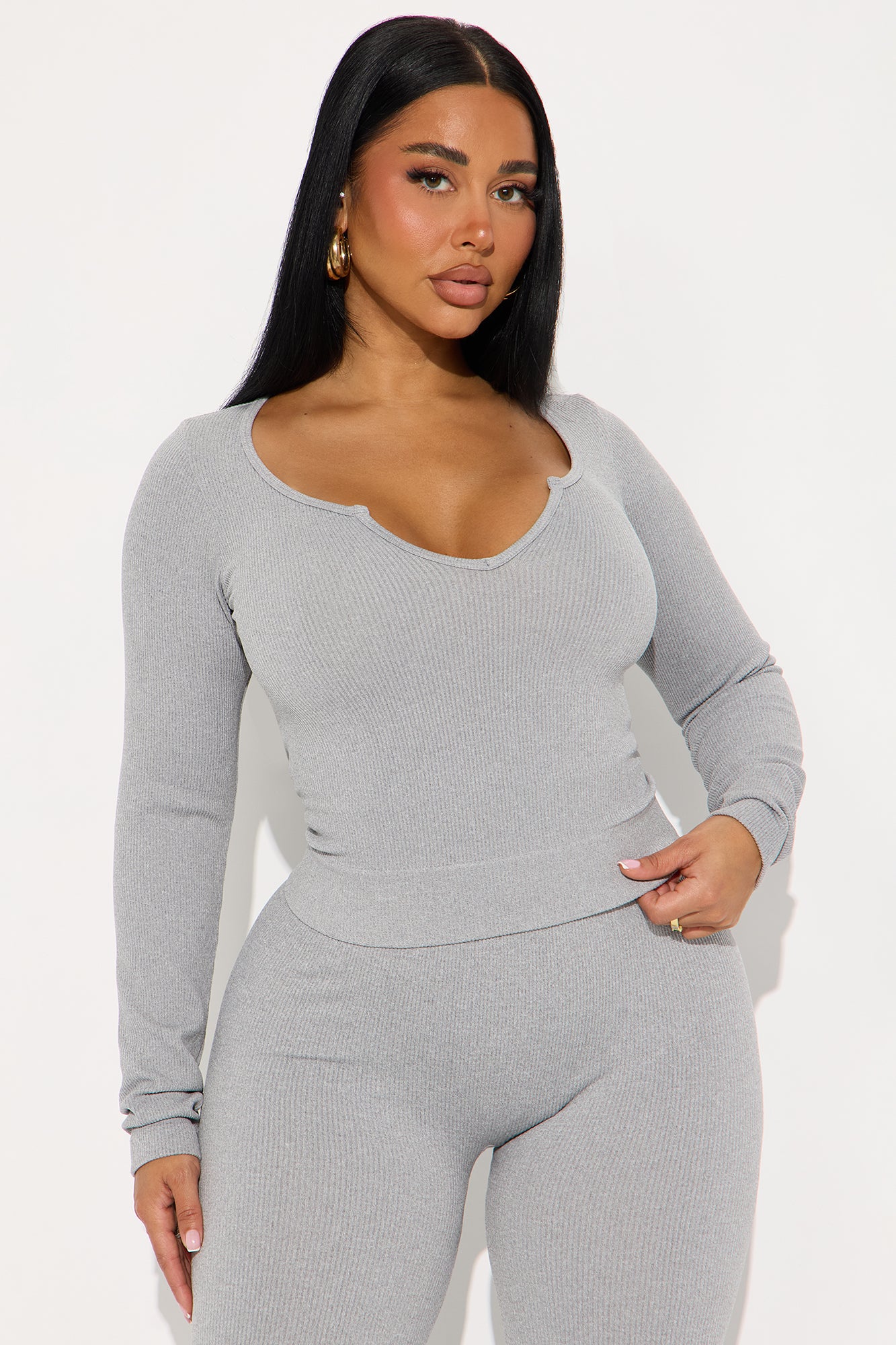 Mark My Words Seamless Legging Pant Set - Heather Grey