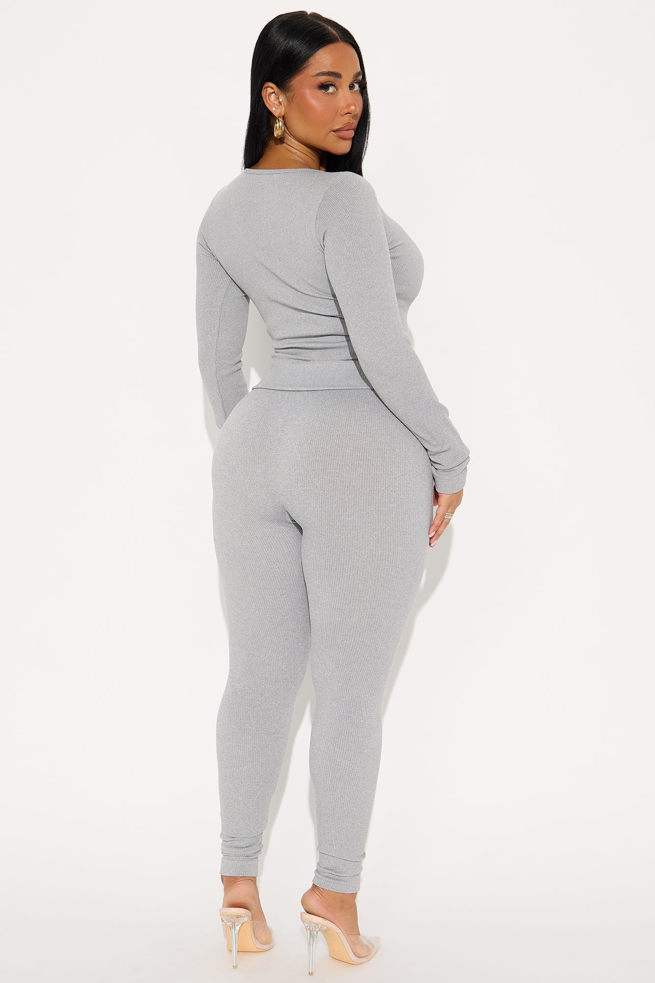 Mark My Words Seamless Legging Pant Set - Heather Grey