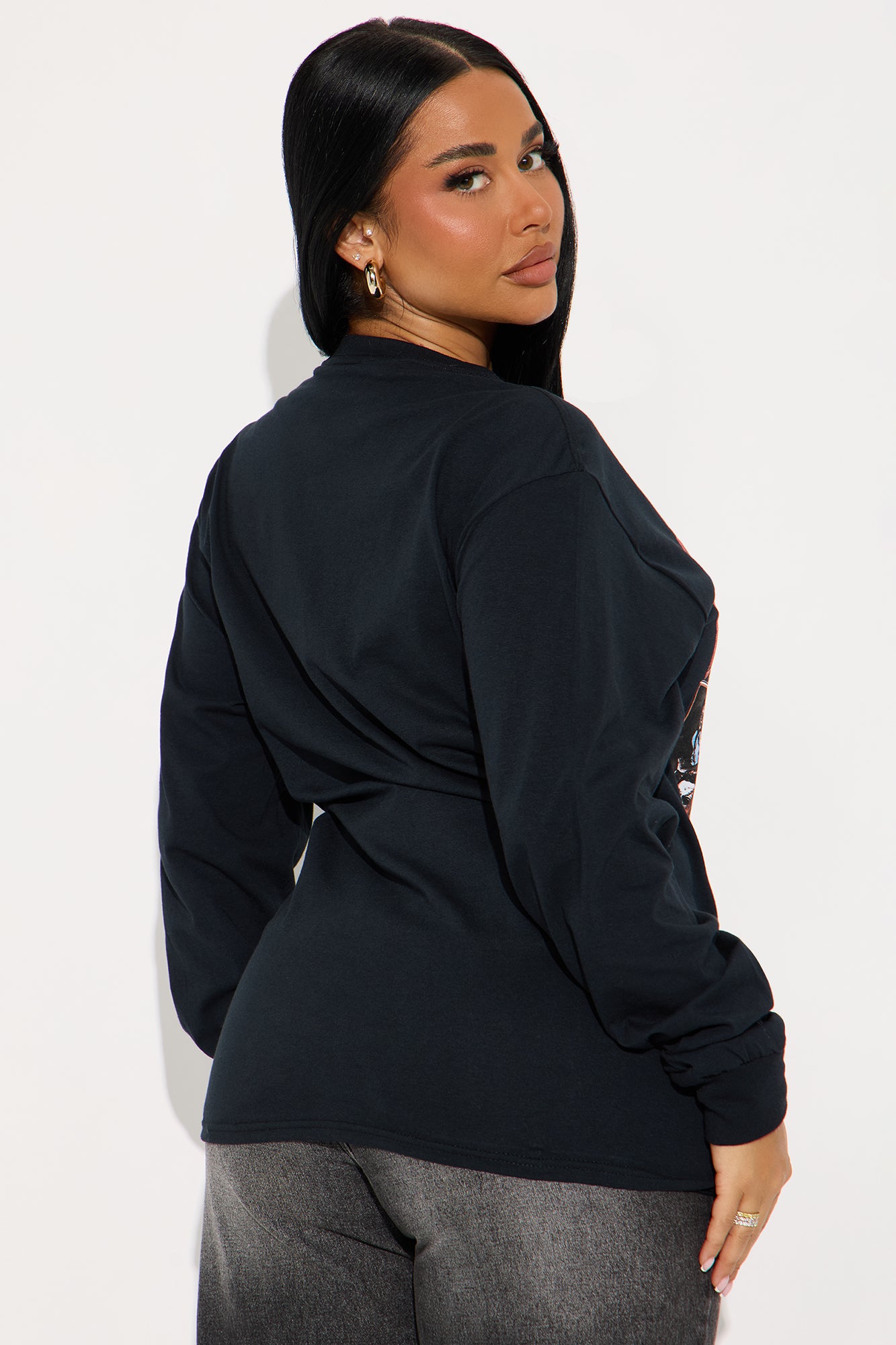Halloween Retro Long Sleeve Tee - Black