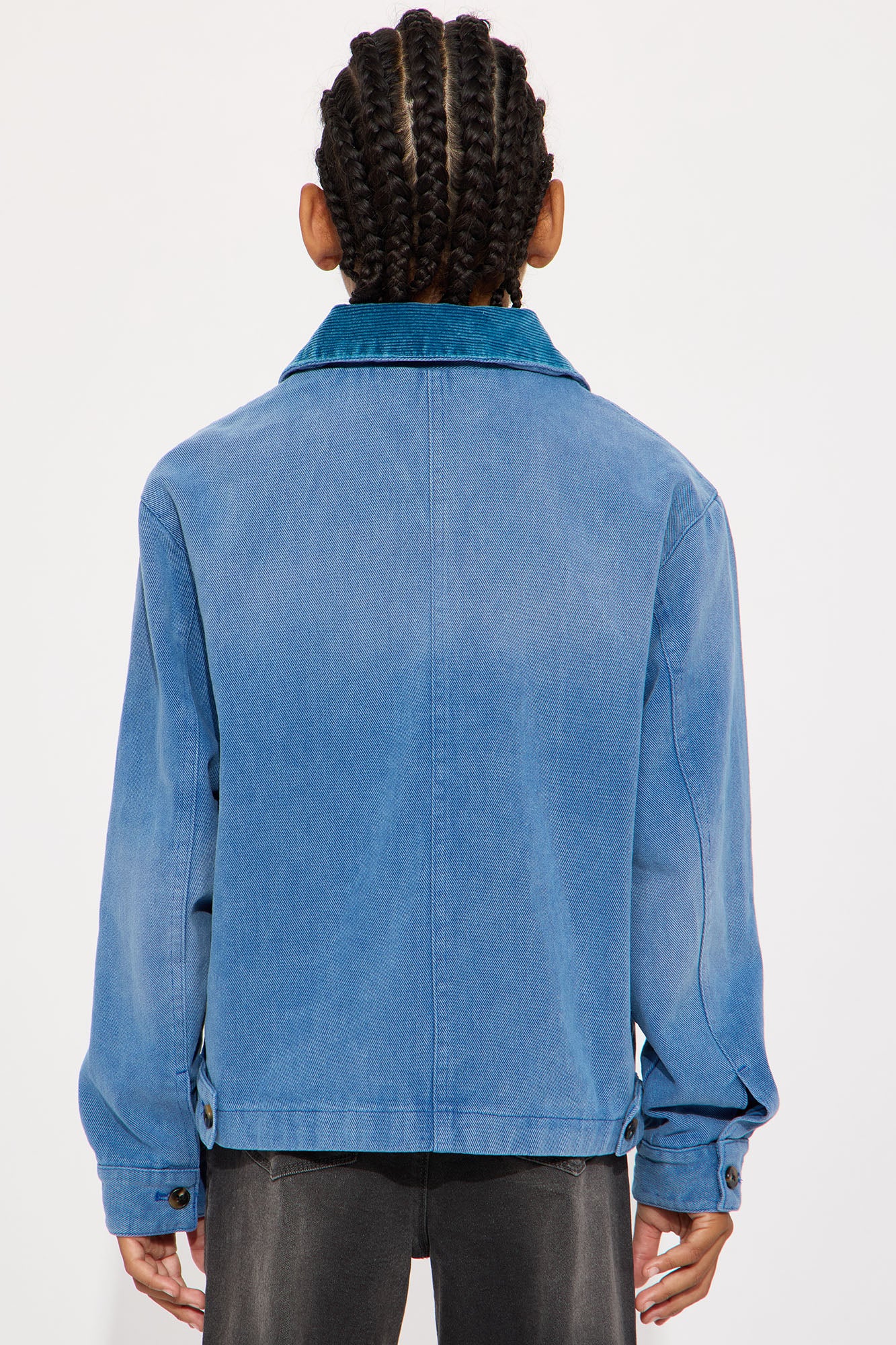 Mini Elevated Collar Work Jacket - Blue