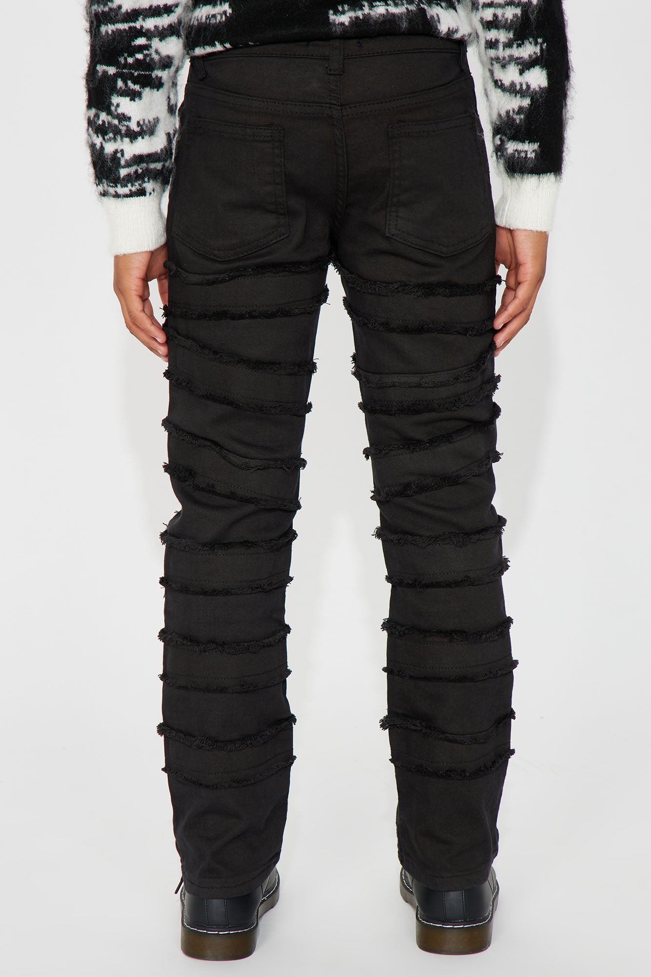 Mini Luke Stacked Flare Denim Jean - Black
