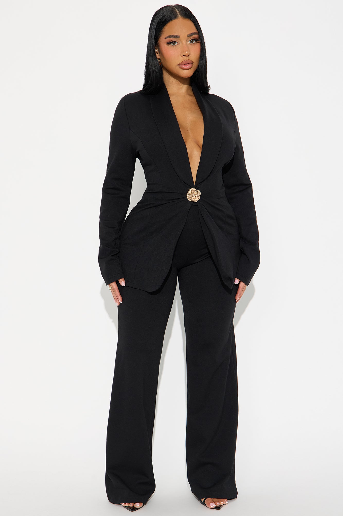 Mindy Blazer Pant Set - Black