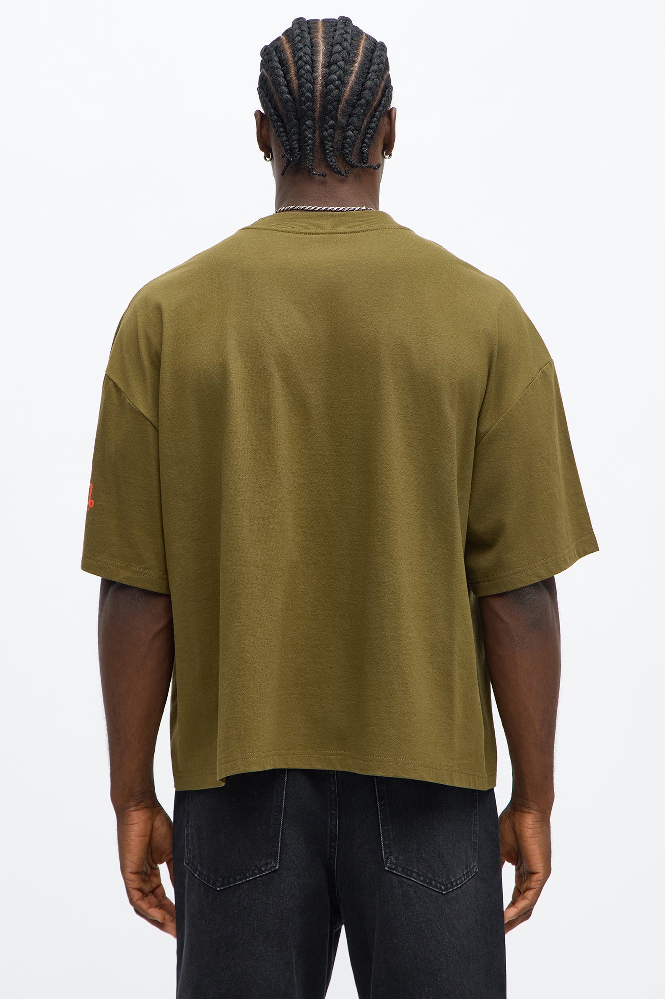 Oversized Cropped Von Dutch Fly High Tee - Olive