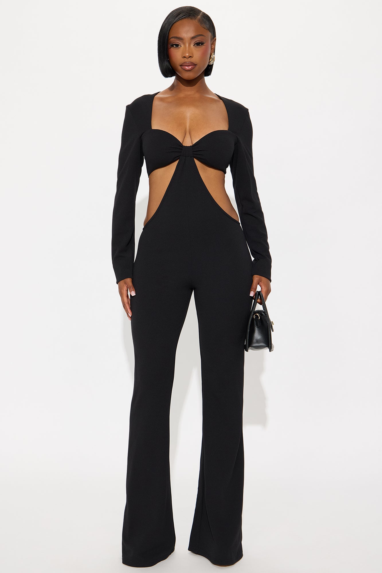 Best Connections Flare Leg Jumpsuit - Black
