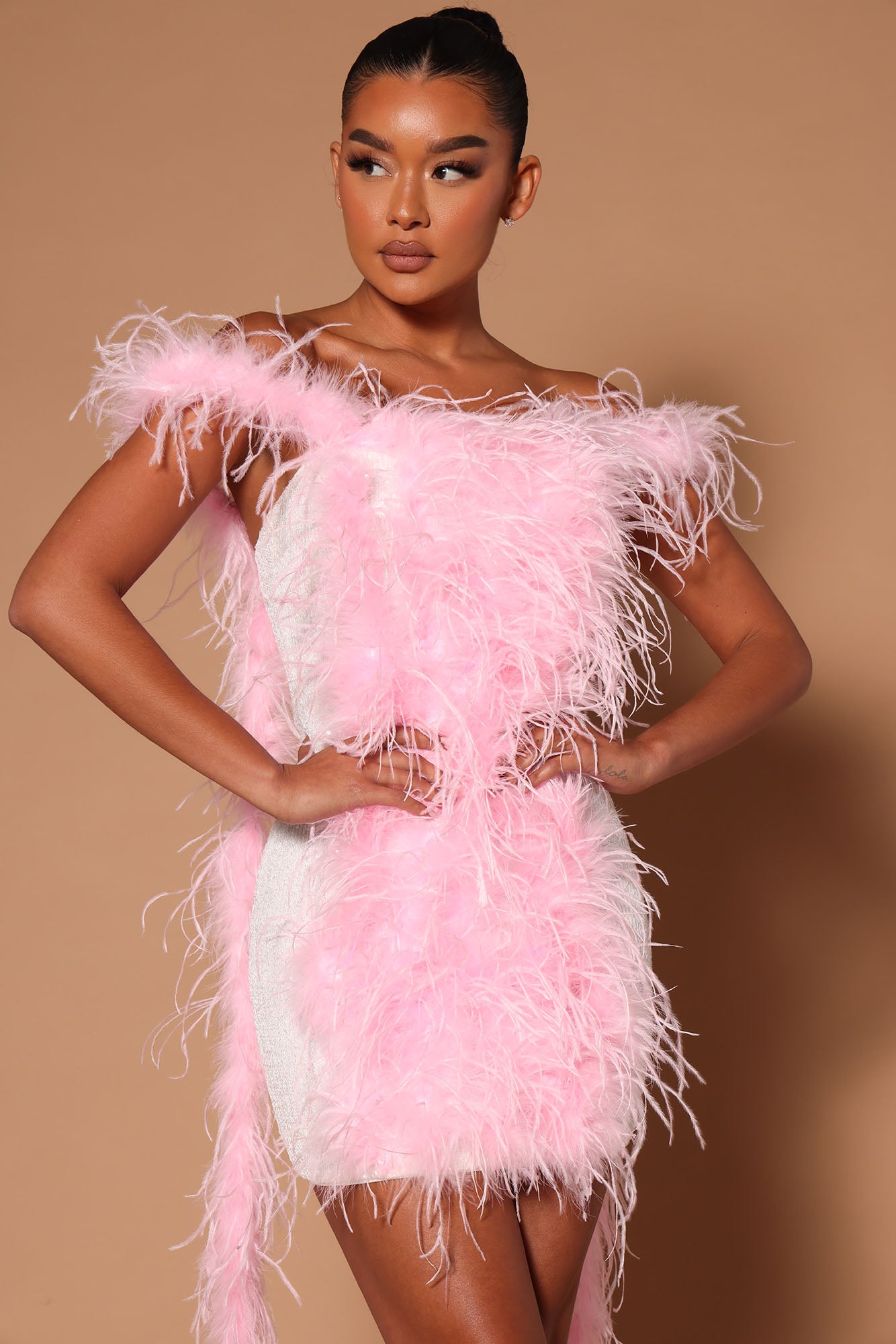 Jamie Feather Sequin Mini Dress - Pink