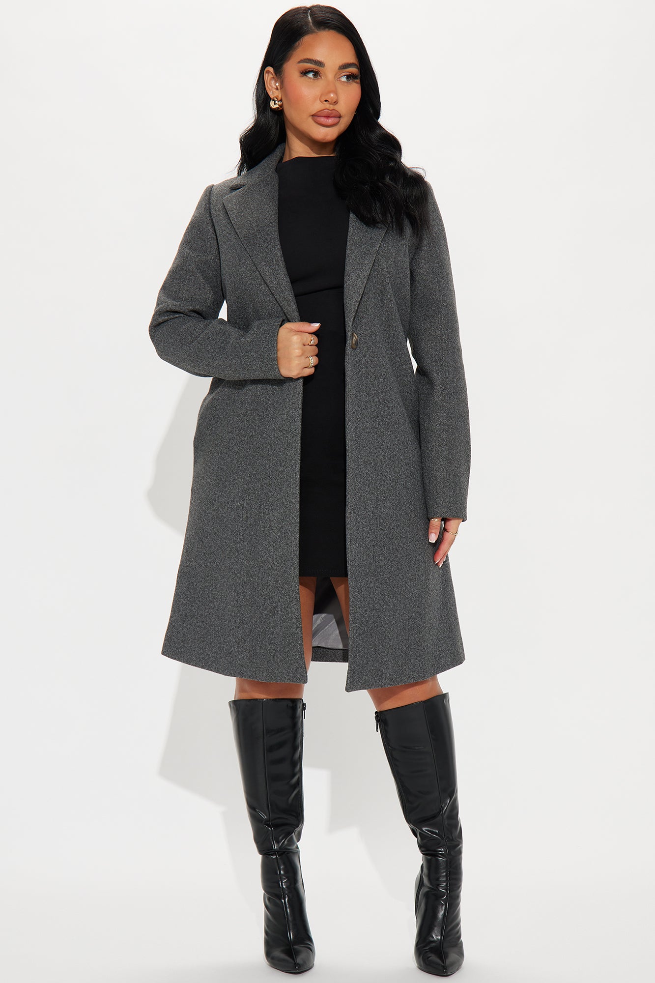 Natalie Wool Coat - Heather Grey