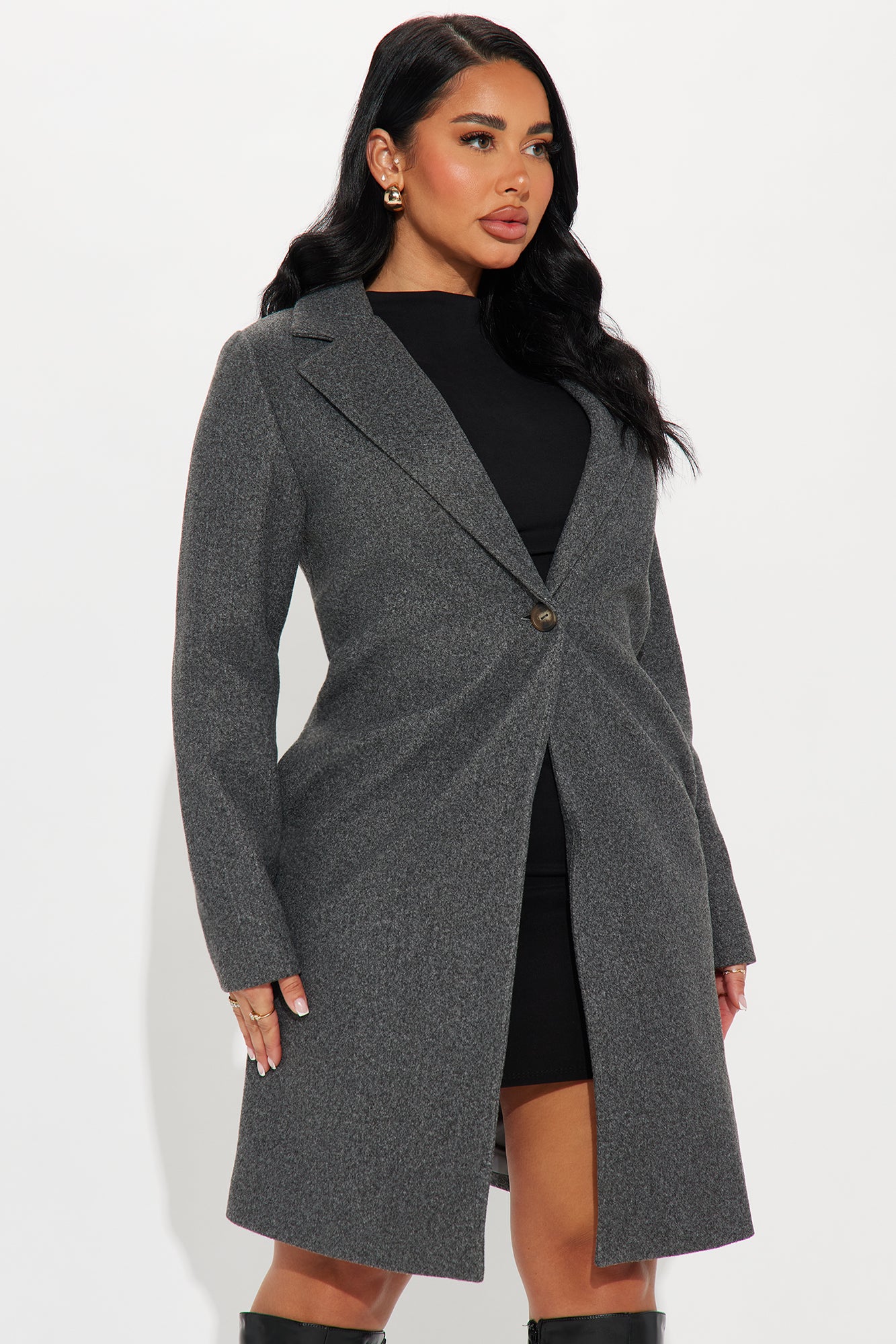 Natalie Wool Coat - Heather Grey