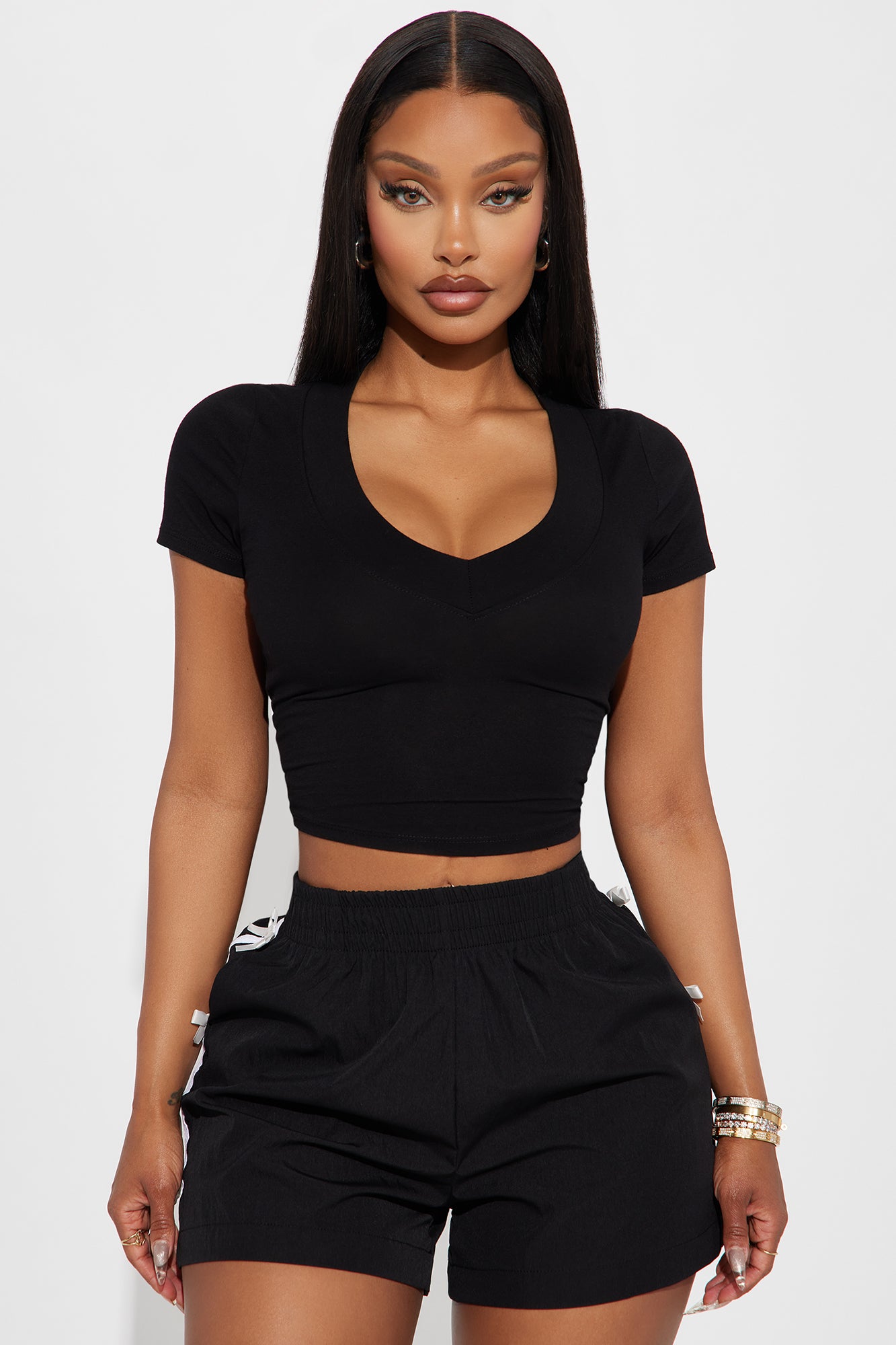 Delaney Short Sleeve Top - Black