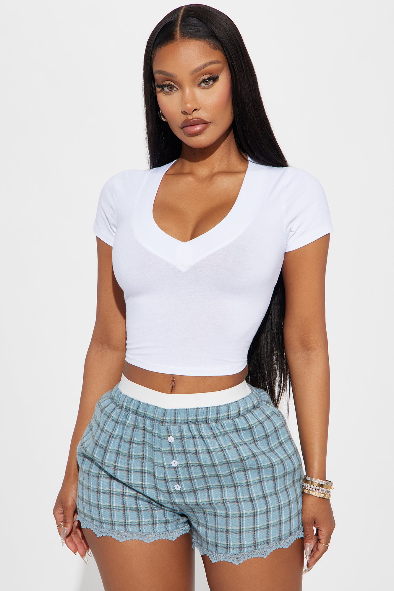 Delaney Short Sleeve Top - White