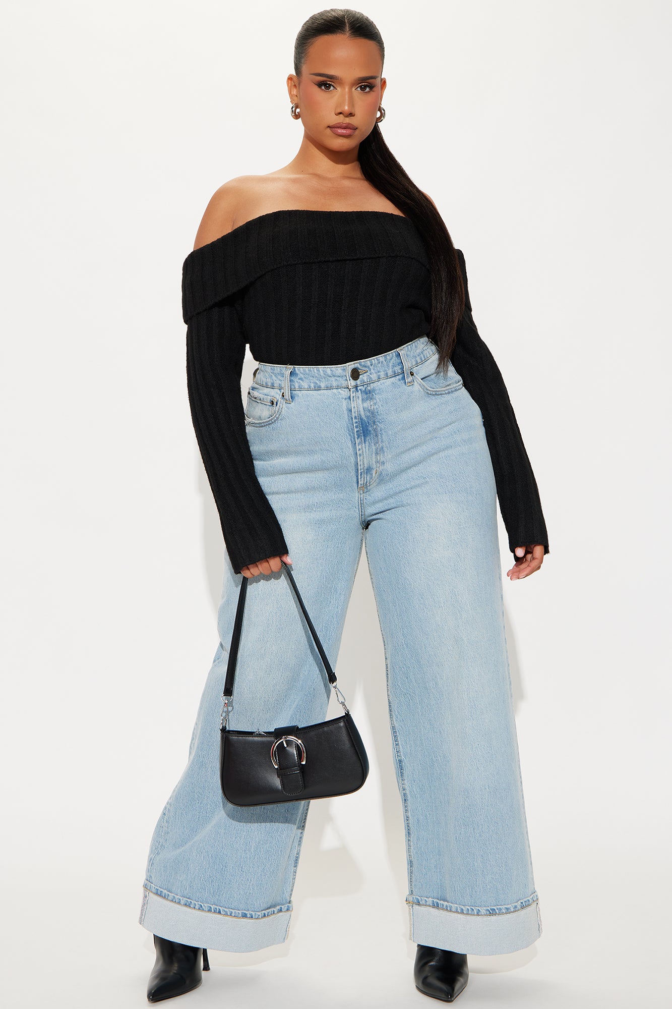 Mid City Off Shoulder Sweater - Black
