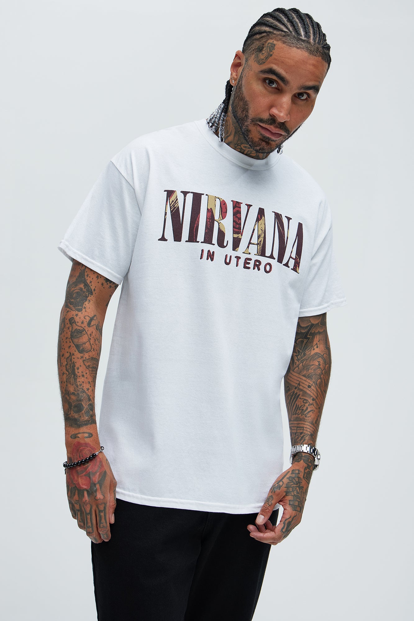 Nirvana In Utero Album Short Sleeve Tee - White