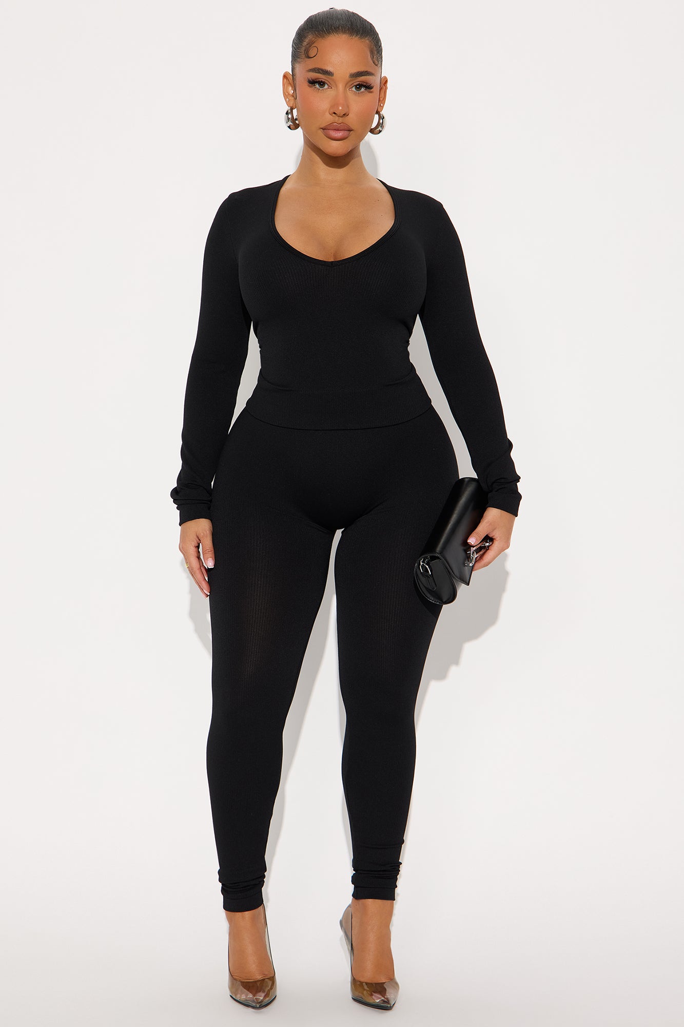 Sara Seamless Leggings Set - Black