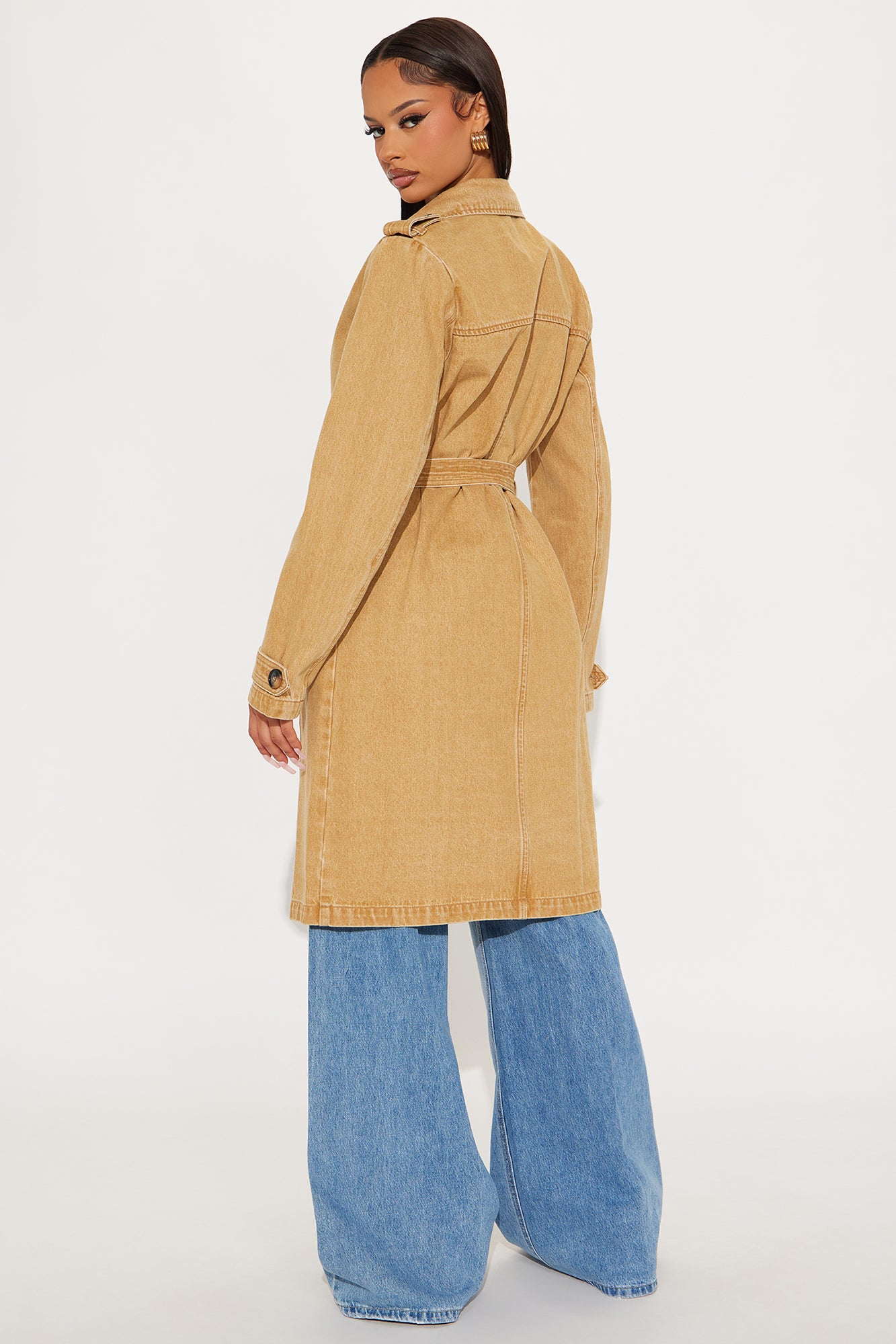 Take You There Denim Trench - Khaki