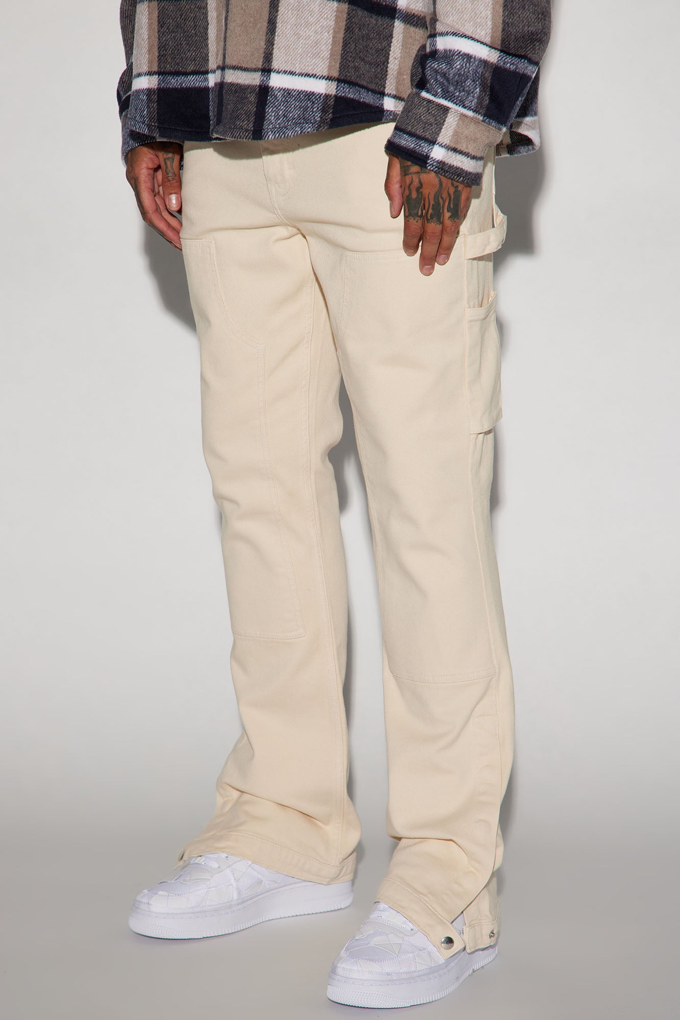 Indestructible Slim Flare Carpenter Pants - Cream