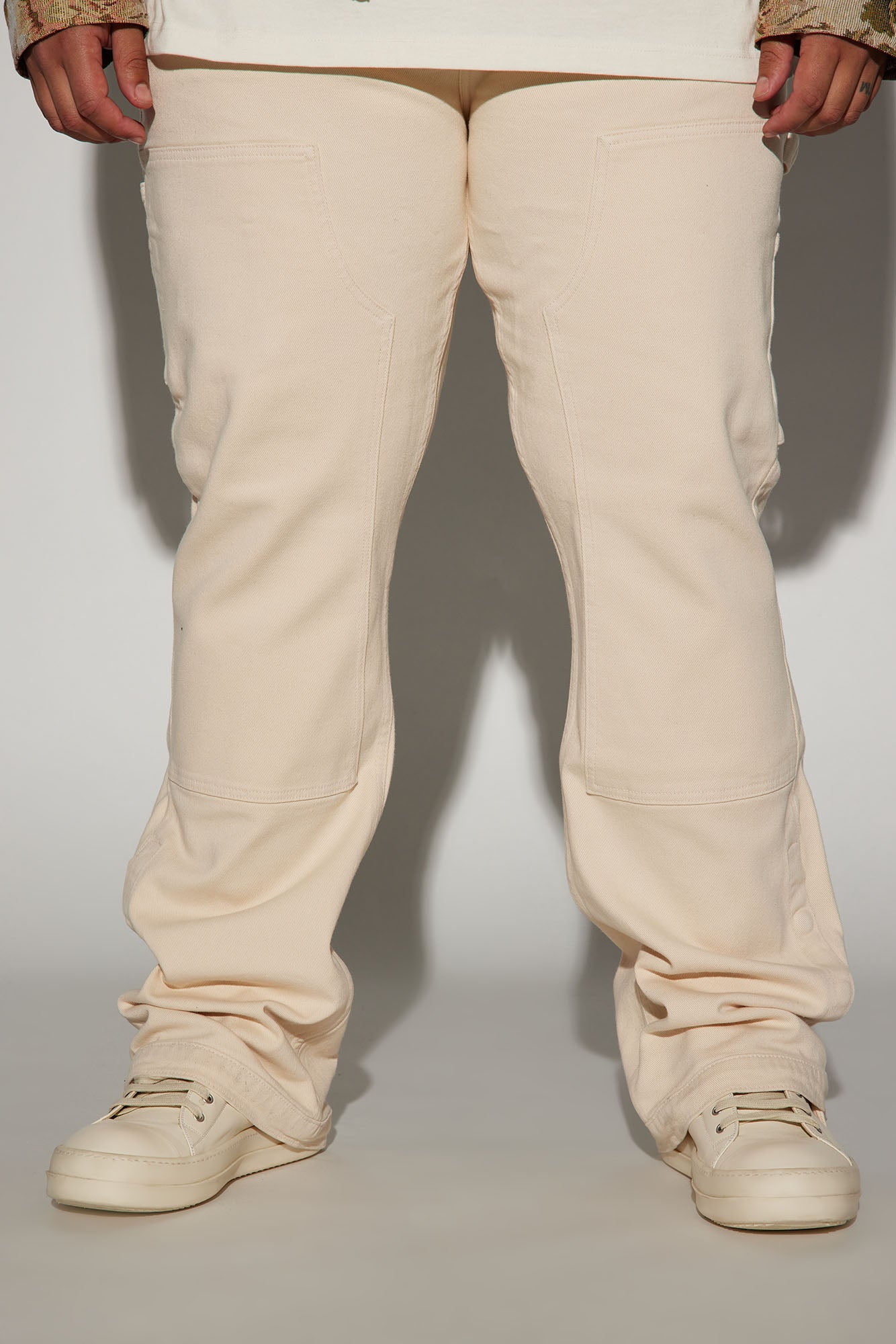 Indestructible Slim Flare Carpenter Pants - Cream