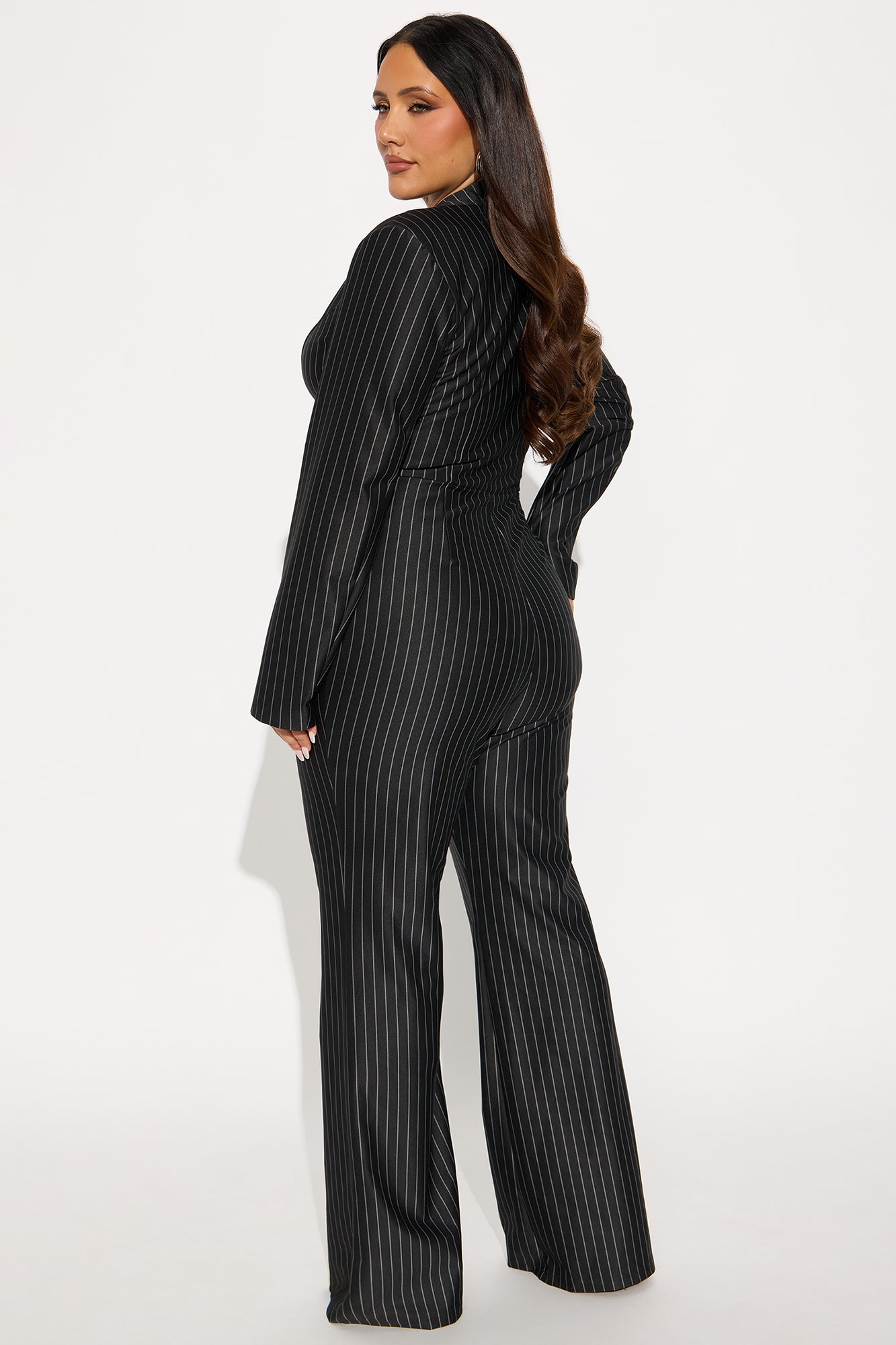Cydnee Pinstripe Jumpsuit - Black