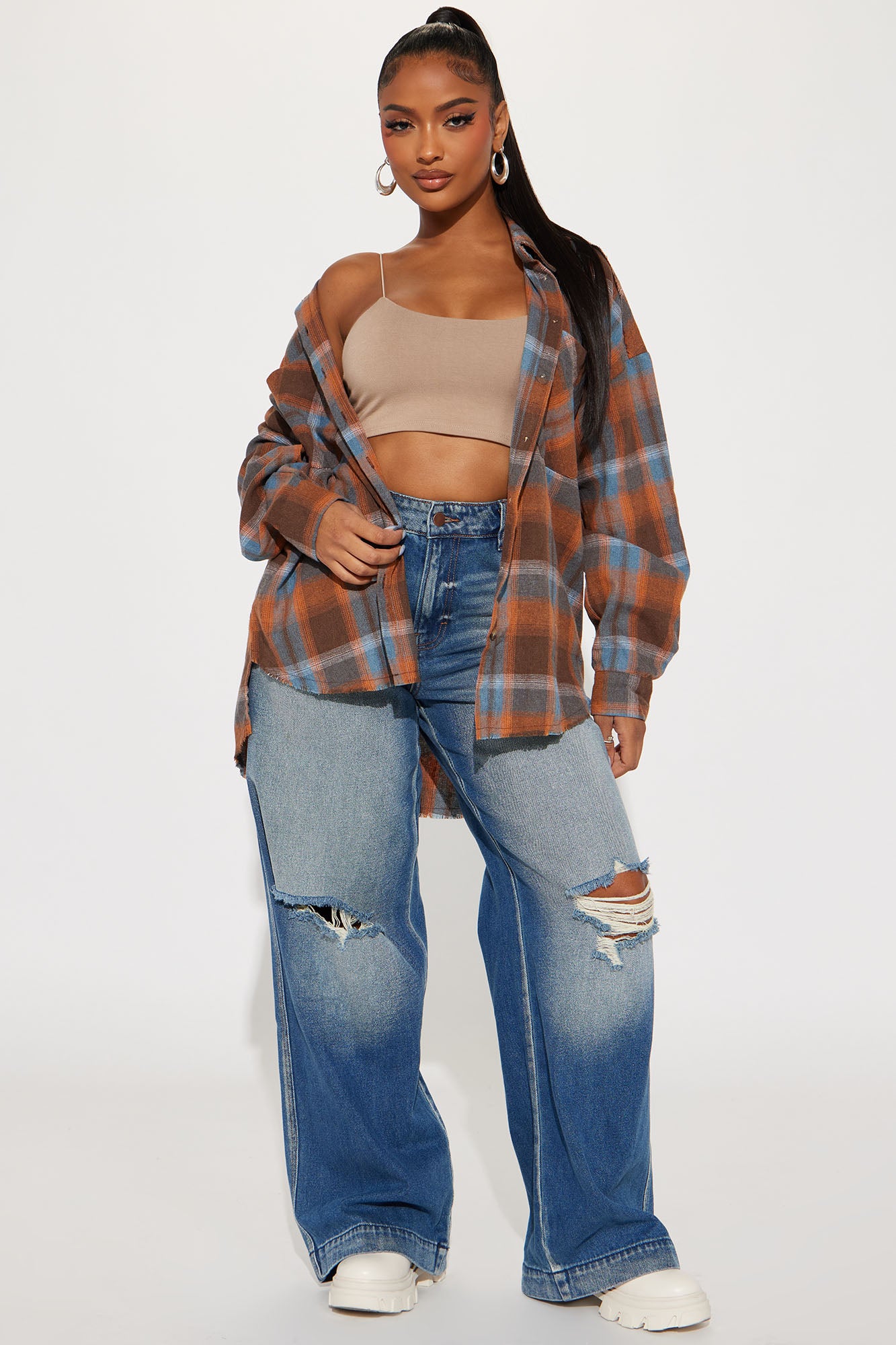 Leilani Plaid Shirt - Brown Combo