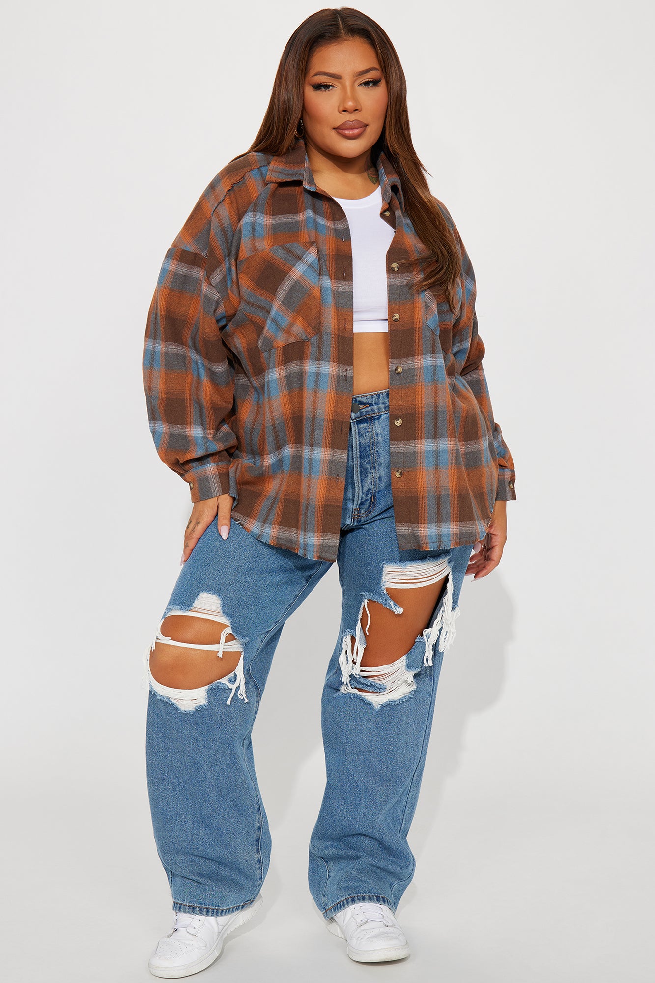 Leilani Plaid Shirt - Brown Combo