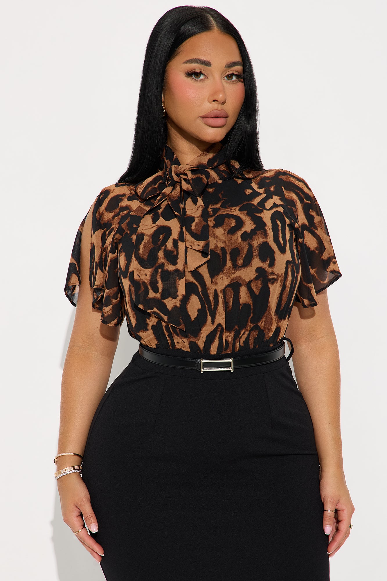 Brit Leopard Maxi Dress - Brown/combo