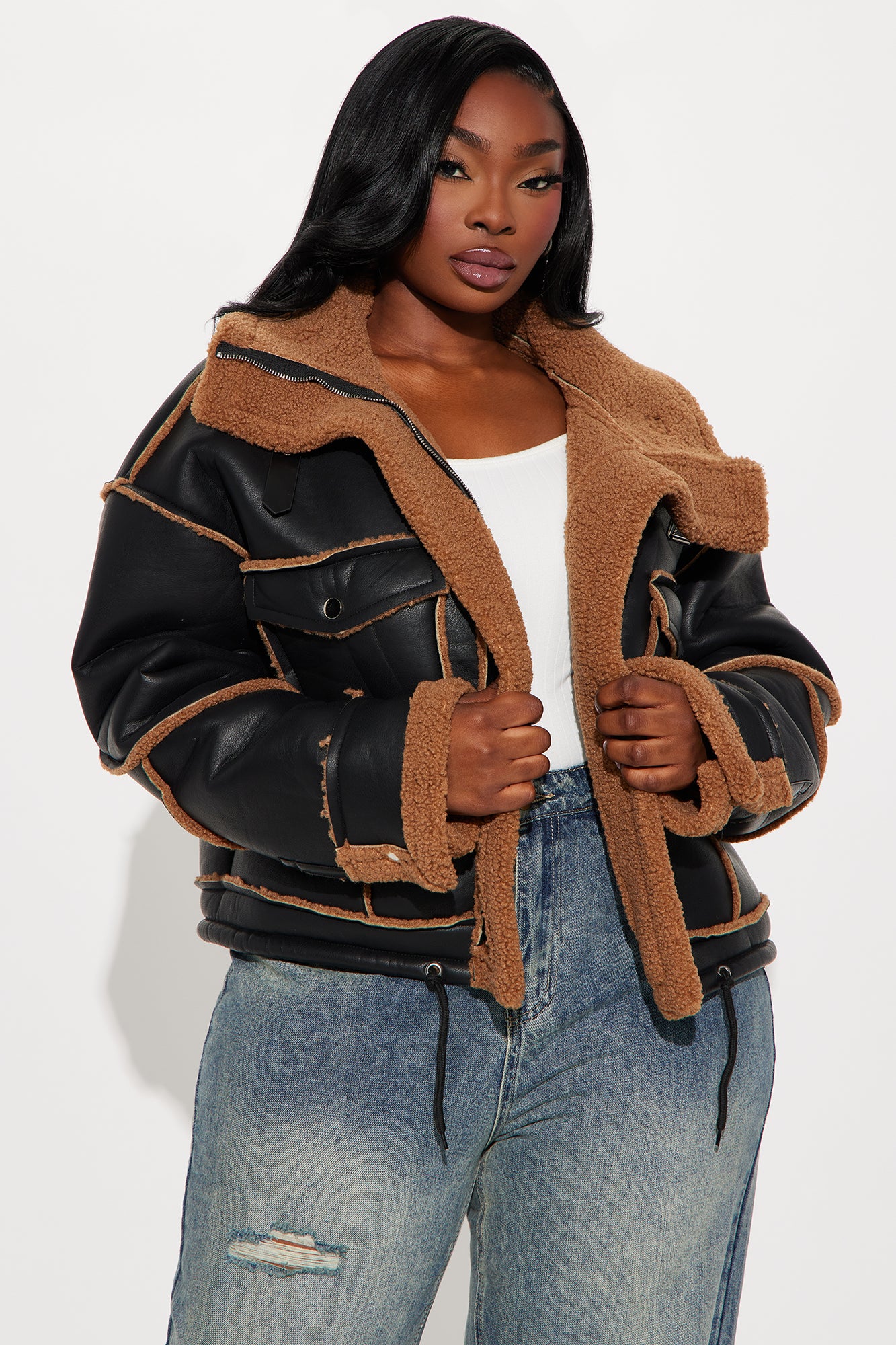 Out and About Shearling Jacket - Black