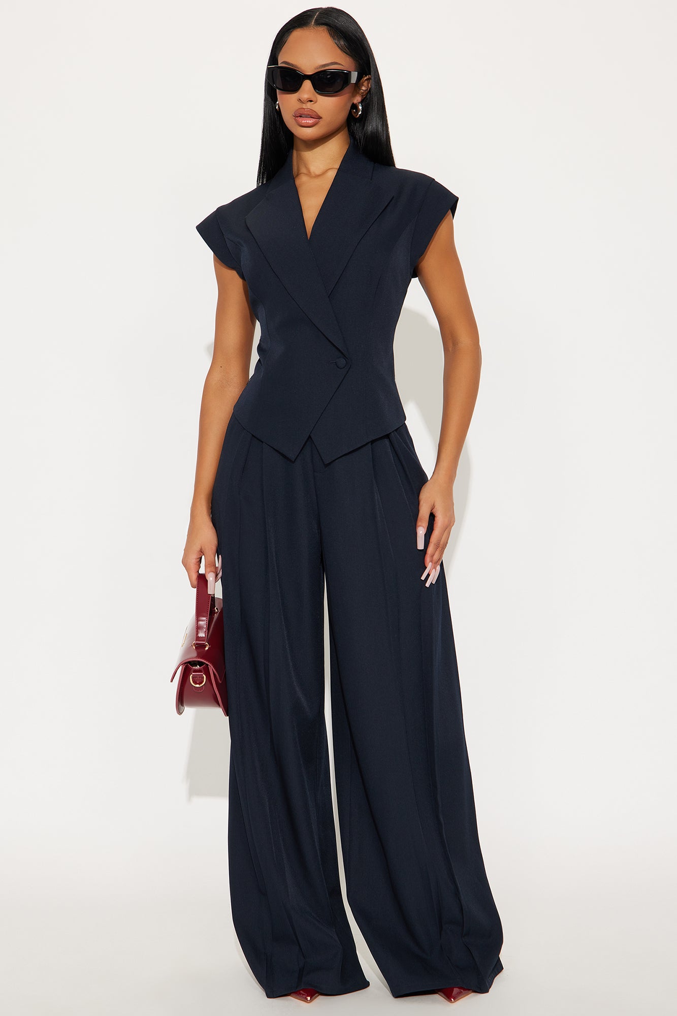Going Places Blazer Pant Set - Navy