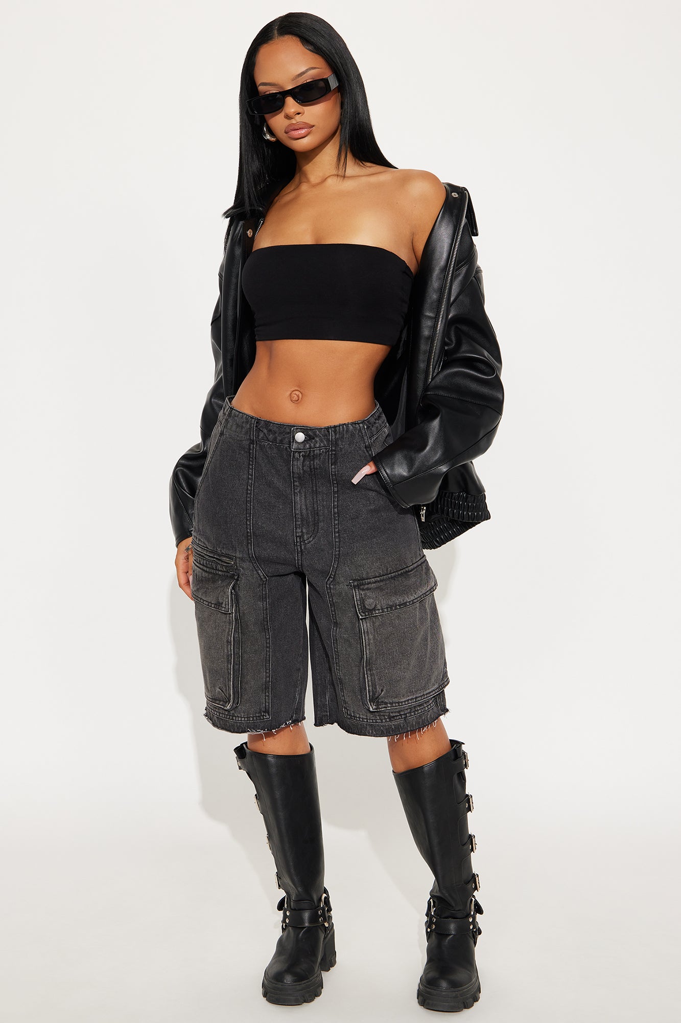 Parker Denim Cargo Jorts - Black Wash