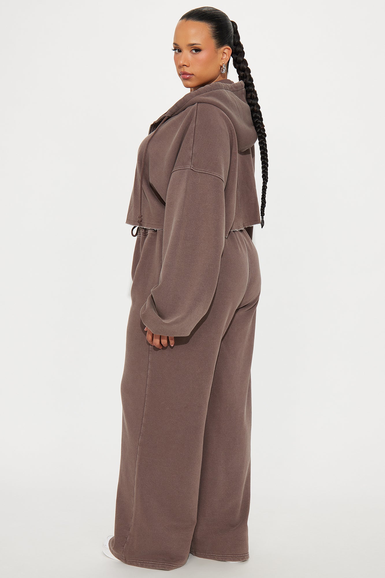On The Go Fleece Pant Set - Chocolate