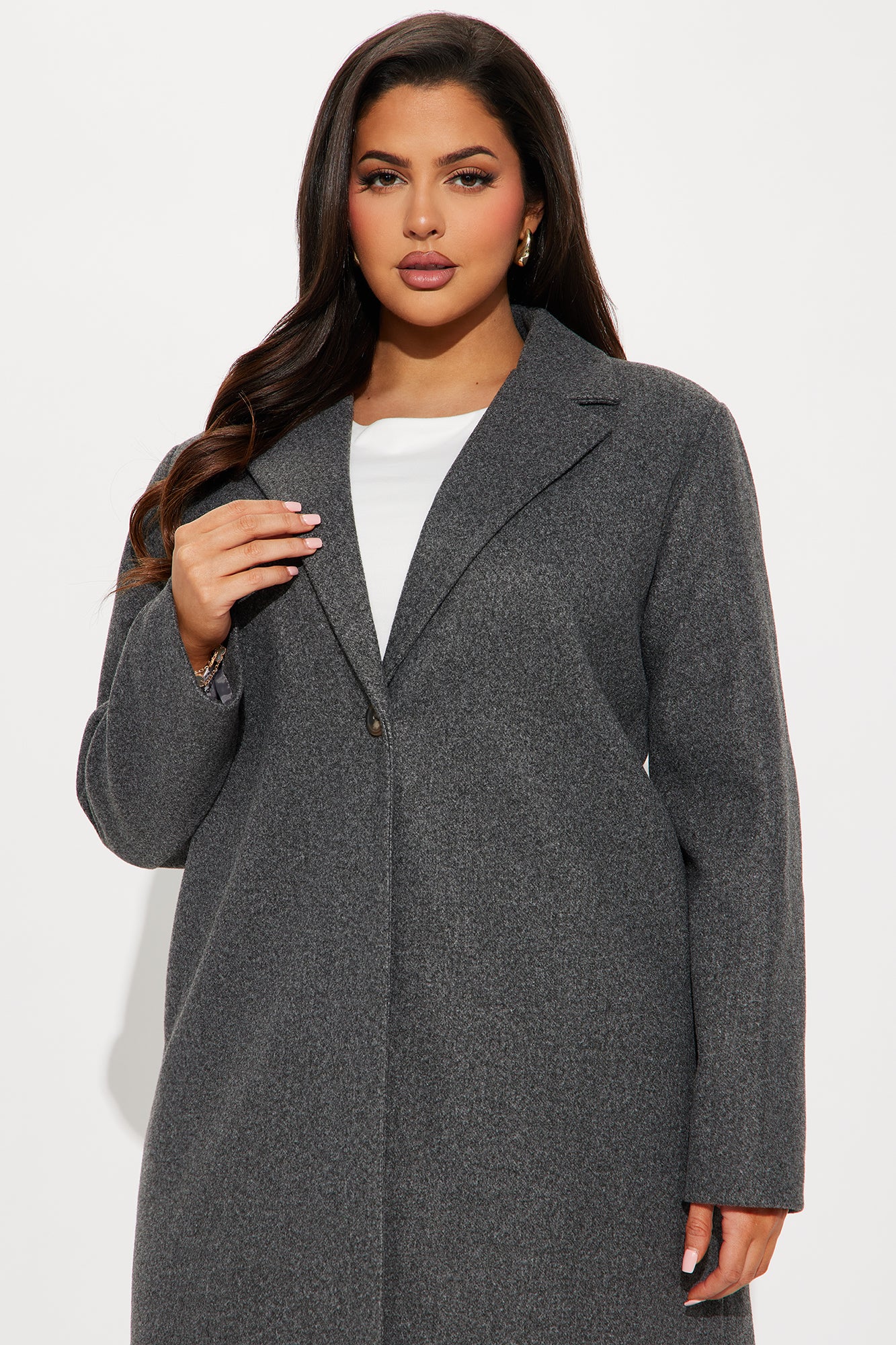 Natalie Wool Coat - Heather Grey