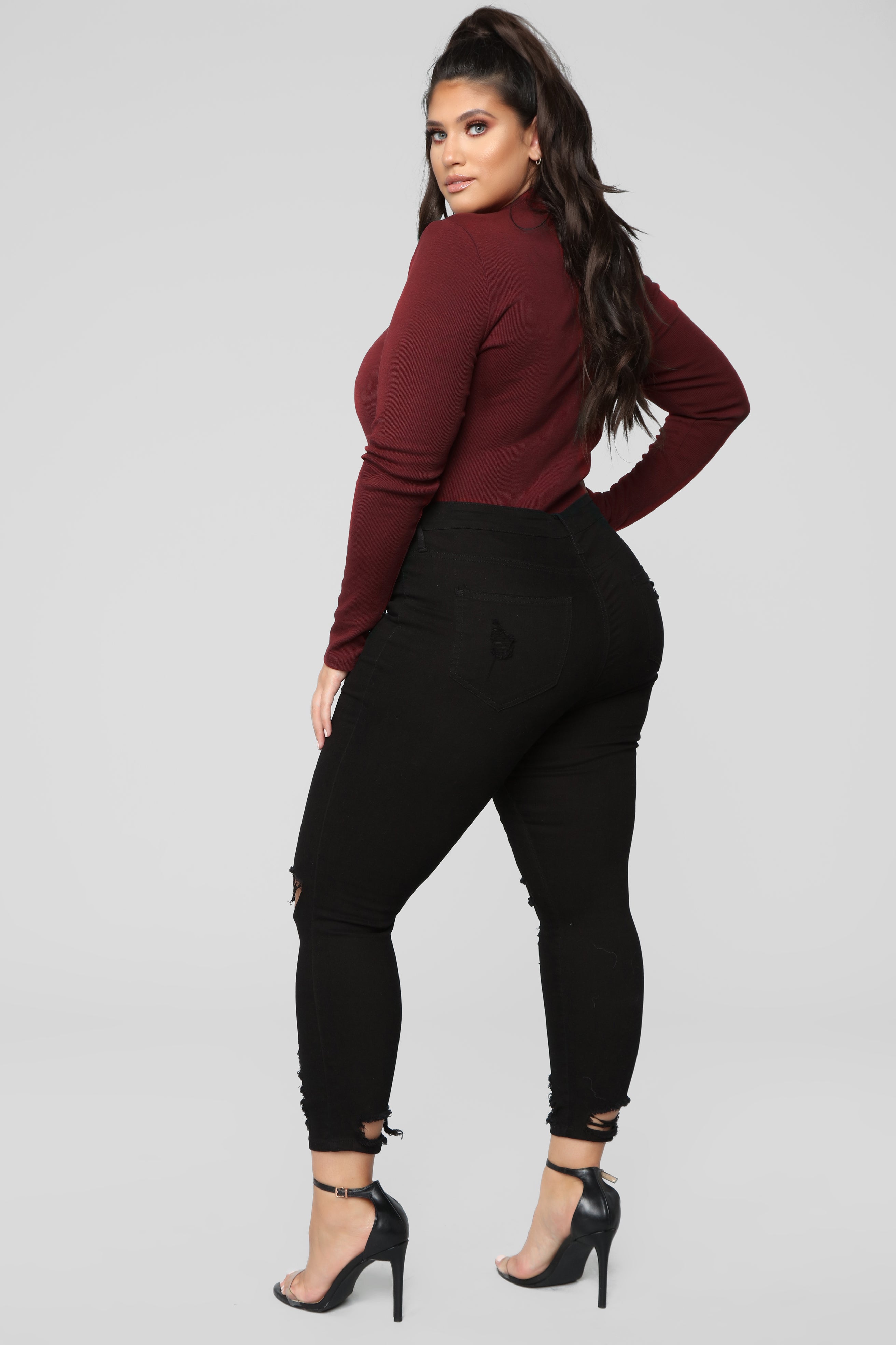 Grind Time Beyond Long Sleeve Bodysuit - Burgundy