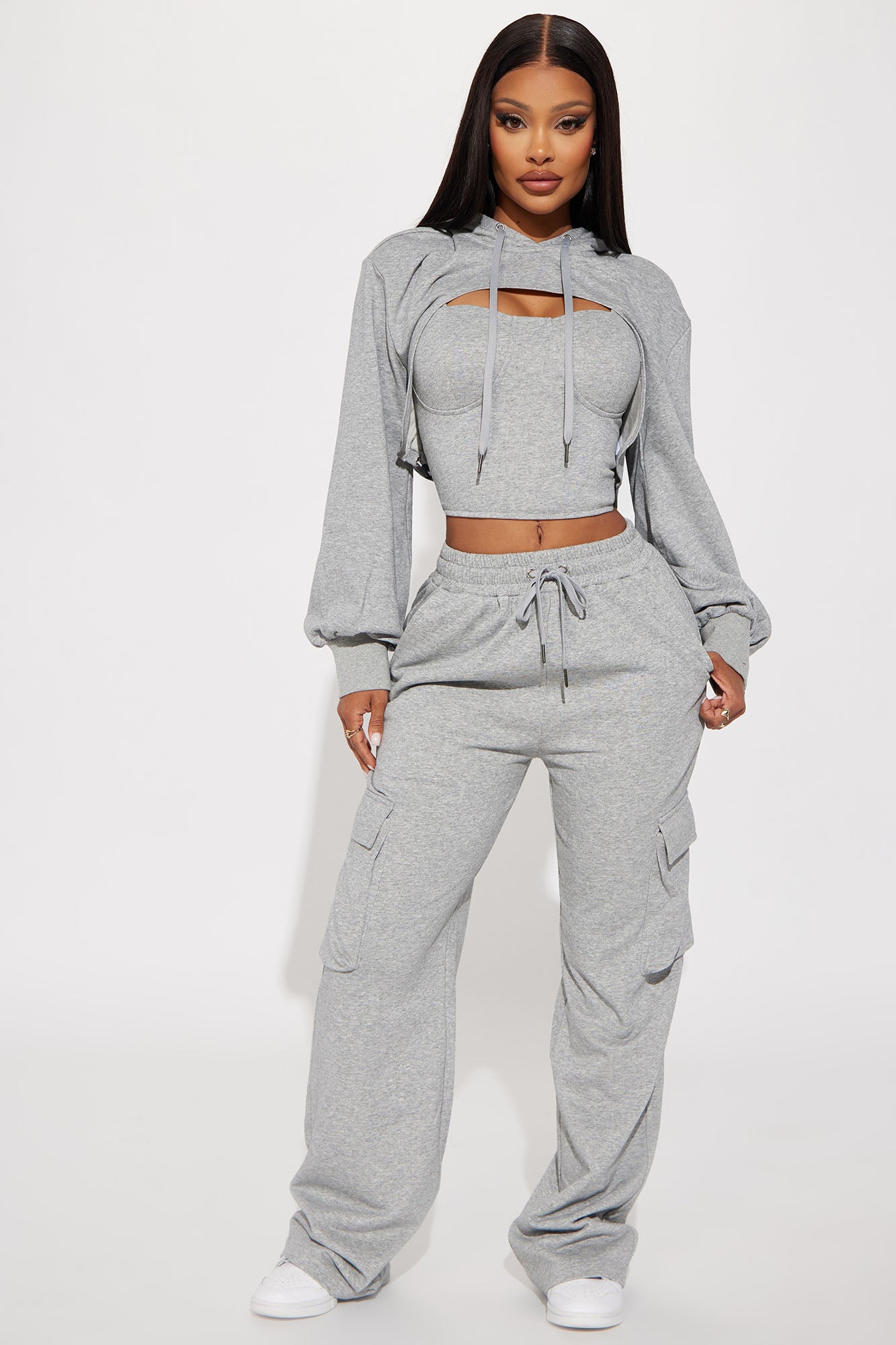 Never Blend In 3 Piece Pant Set - Grey