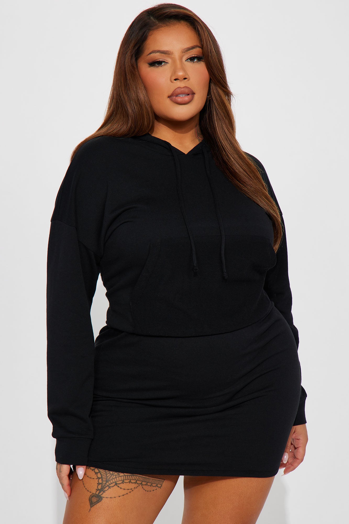 Miranda Sweatshirt Dress - Black