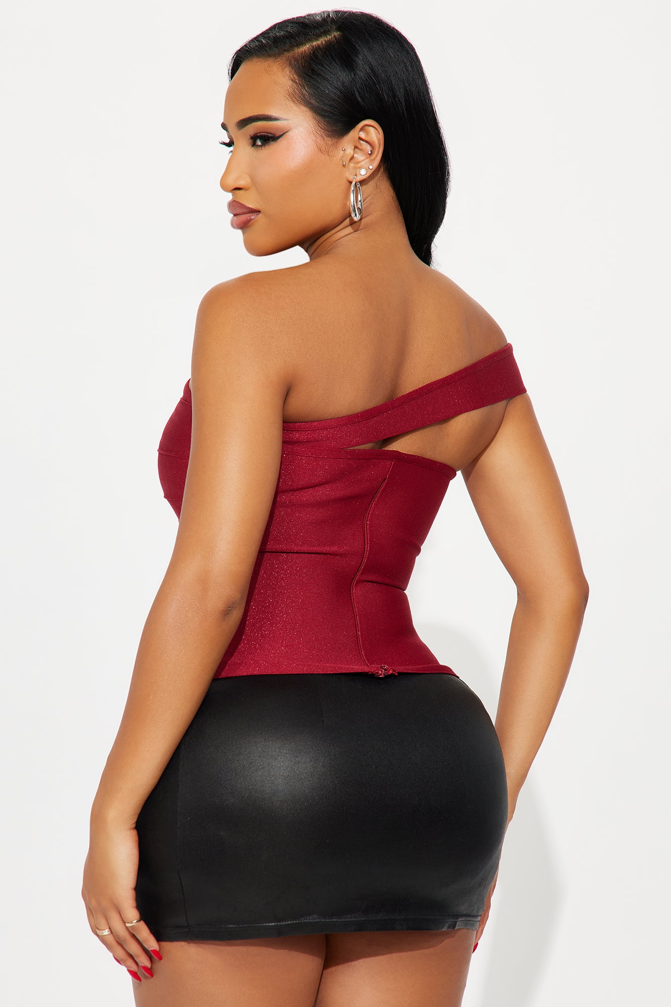 Mari Cut Out Bandage Top - Red