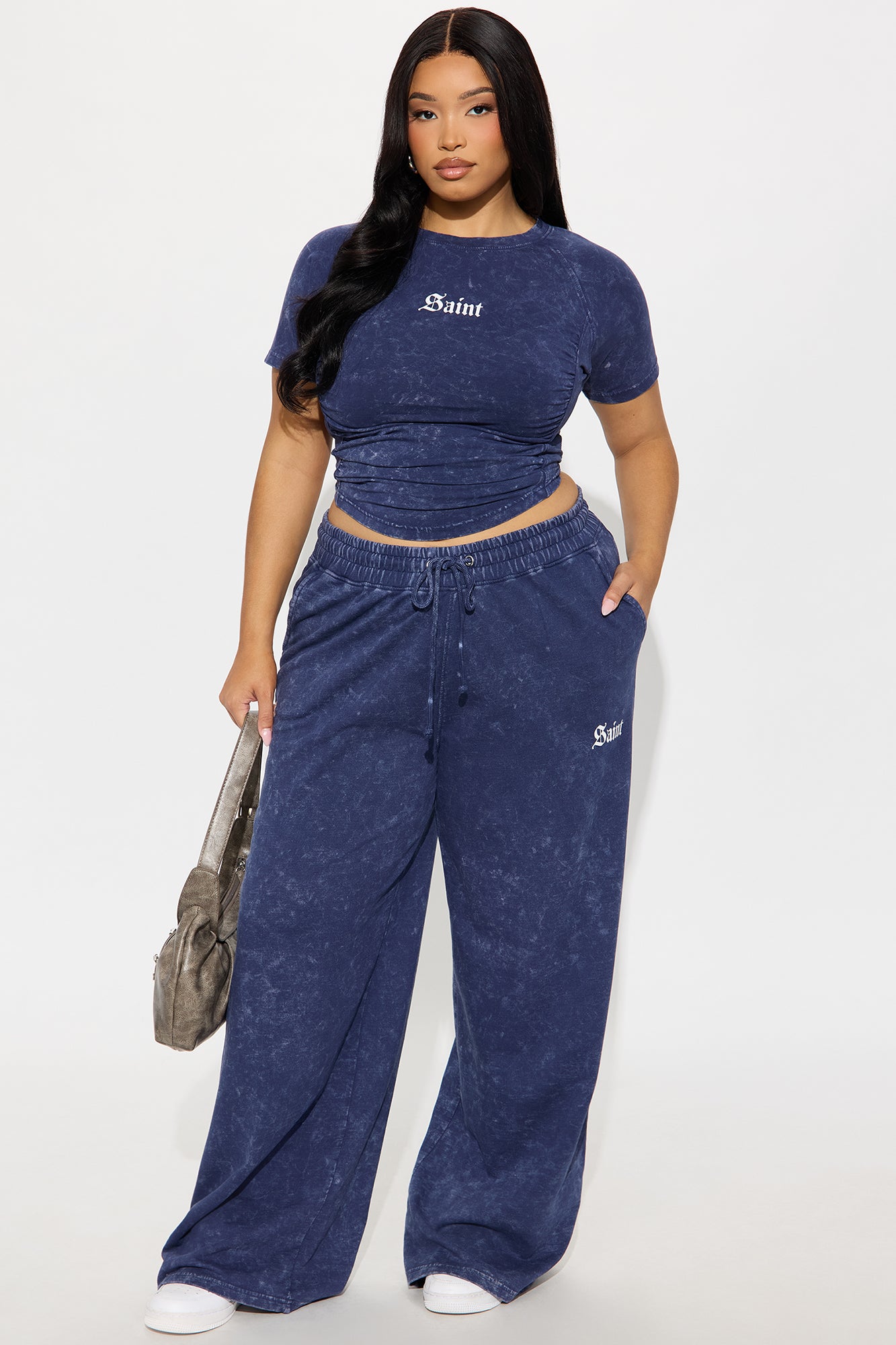 Saint Baby Tee Pant Set - Navy
