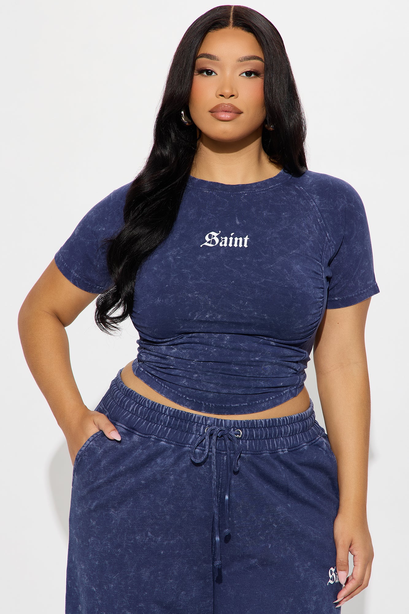 Saint Baby Tee Pant Set - Navy