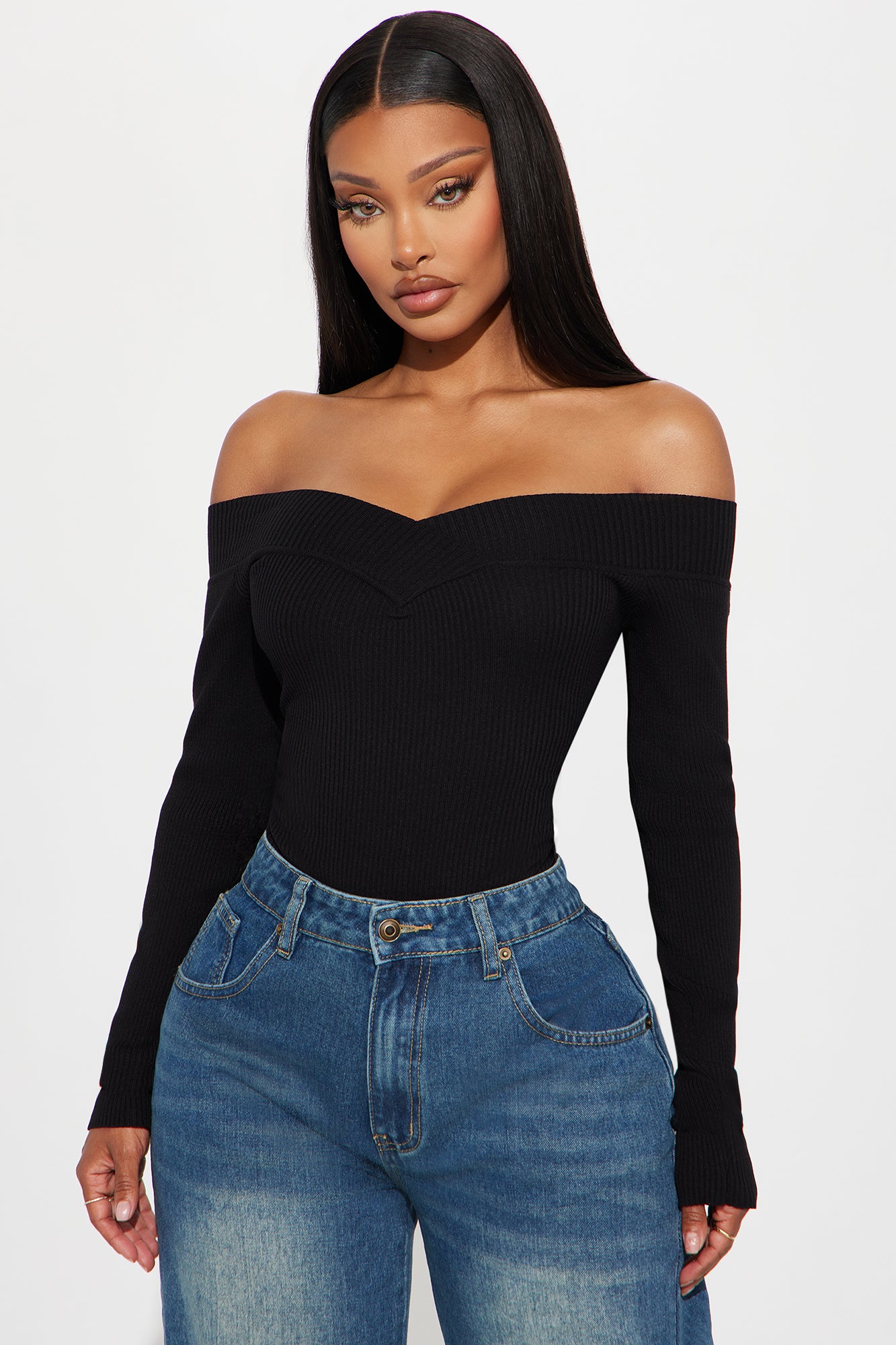 Sam Sweater Bodysuit - Black