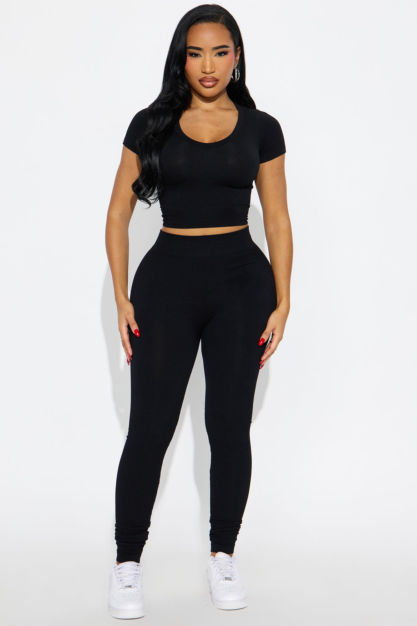 Alisa Seamless Legging Set - Black