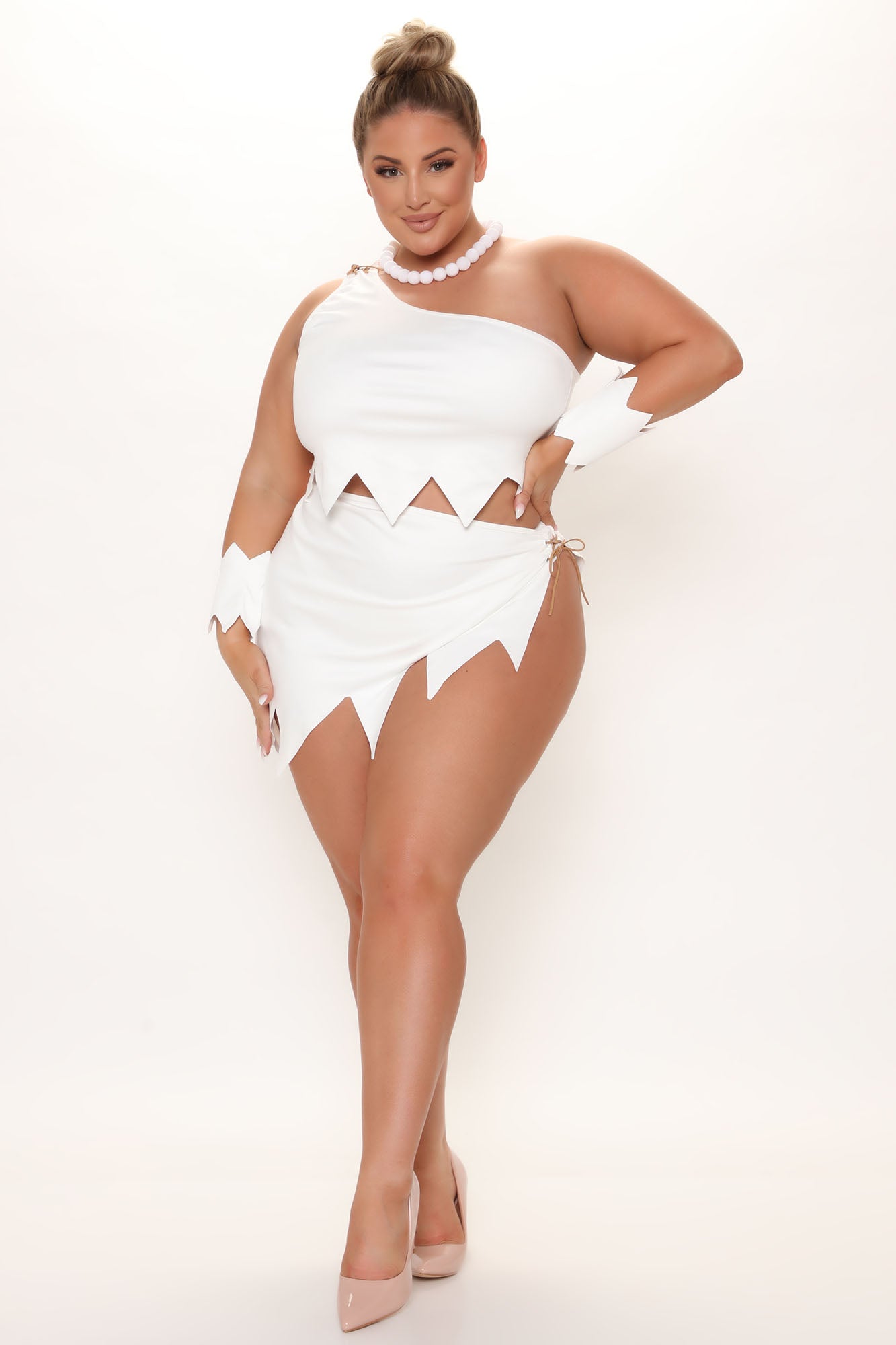 Bedrock Babe 5 Piece Costume Set - White