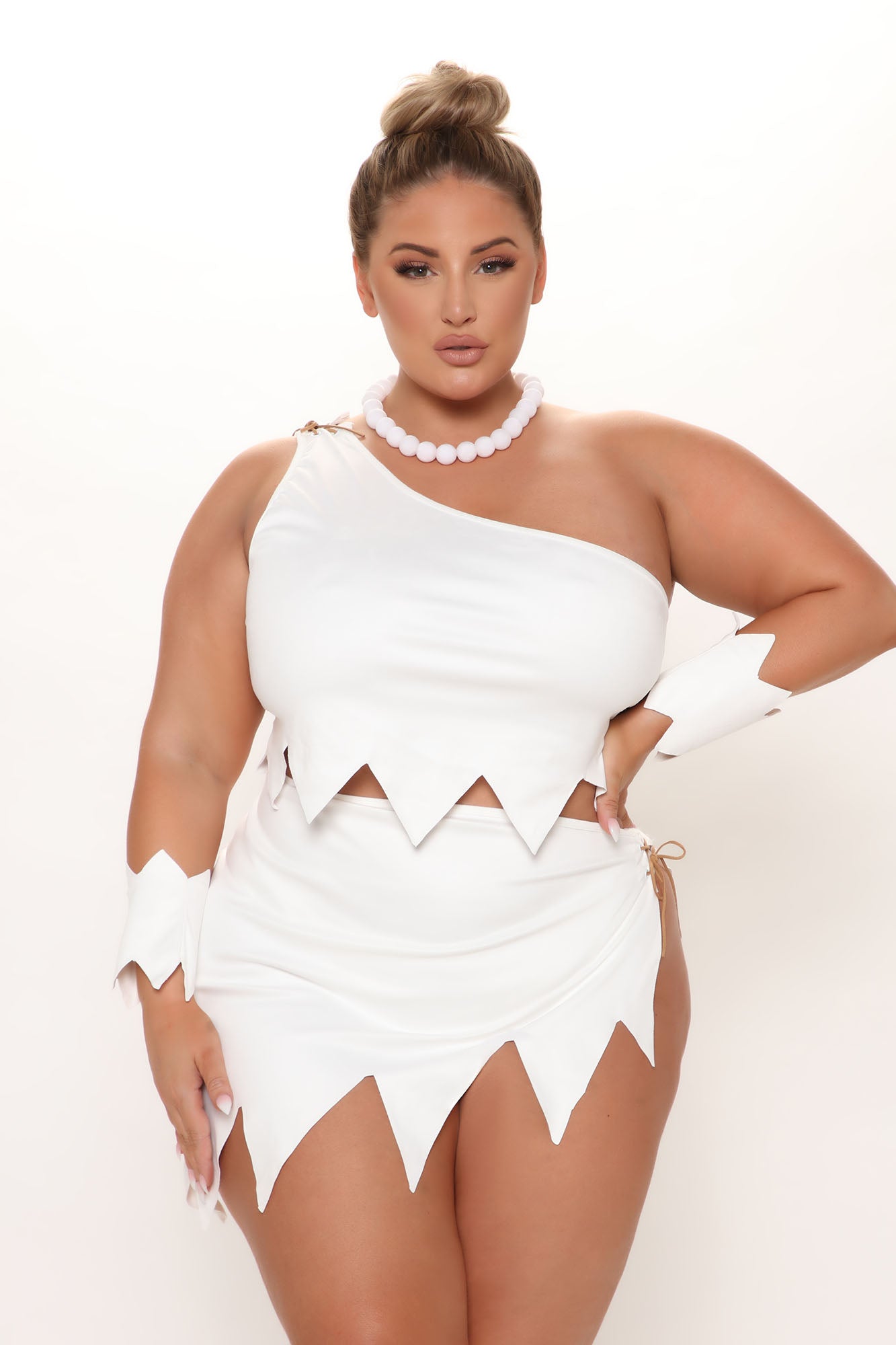 Bedrock Babe 5 Piece Costume Set - White