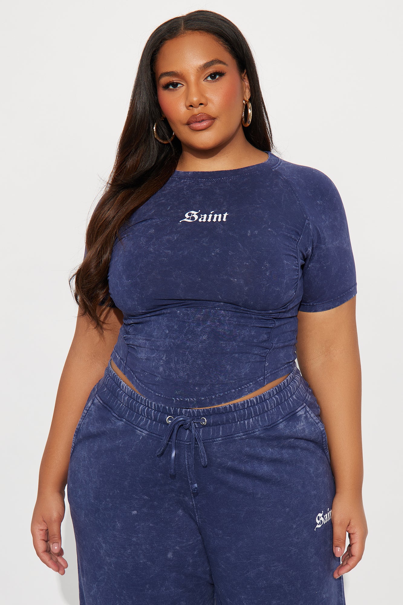 Saint Baby Tee Pant Set - Navy