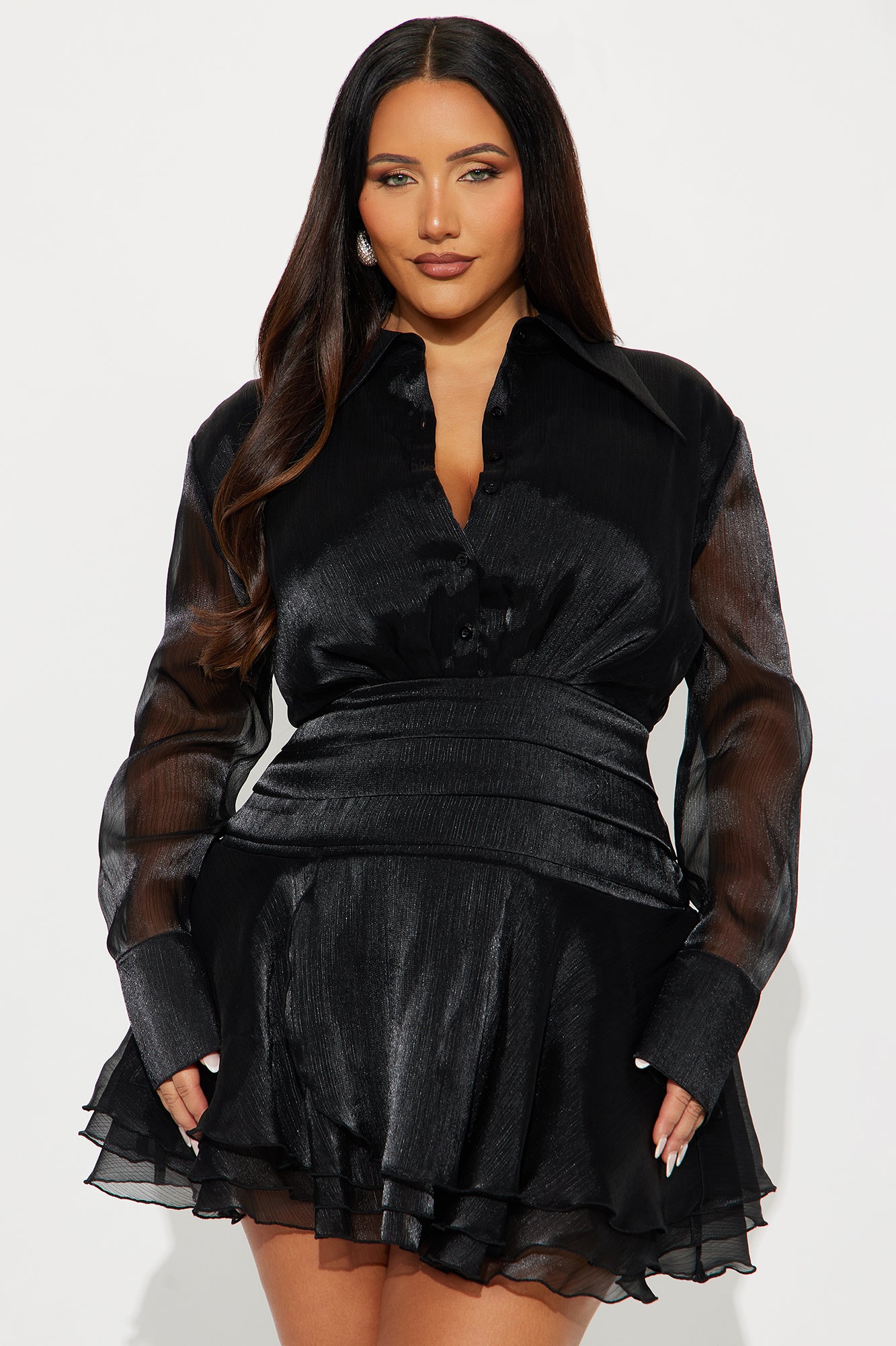 Lips Sealed Mini Dress - Black