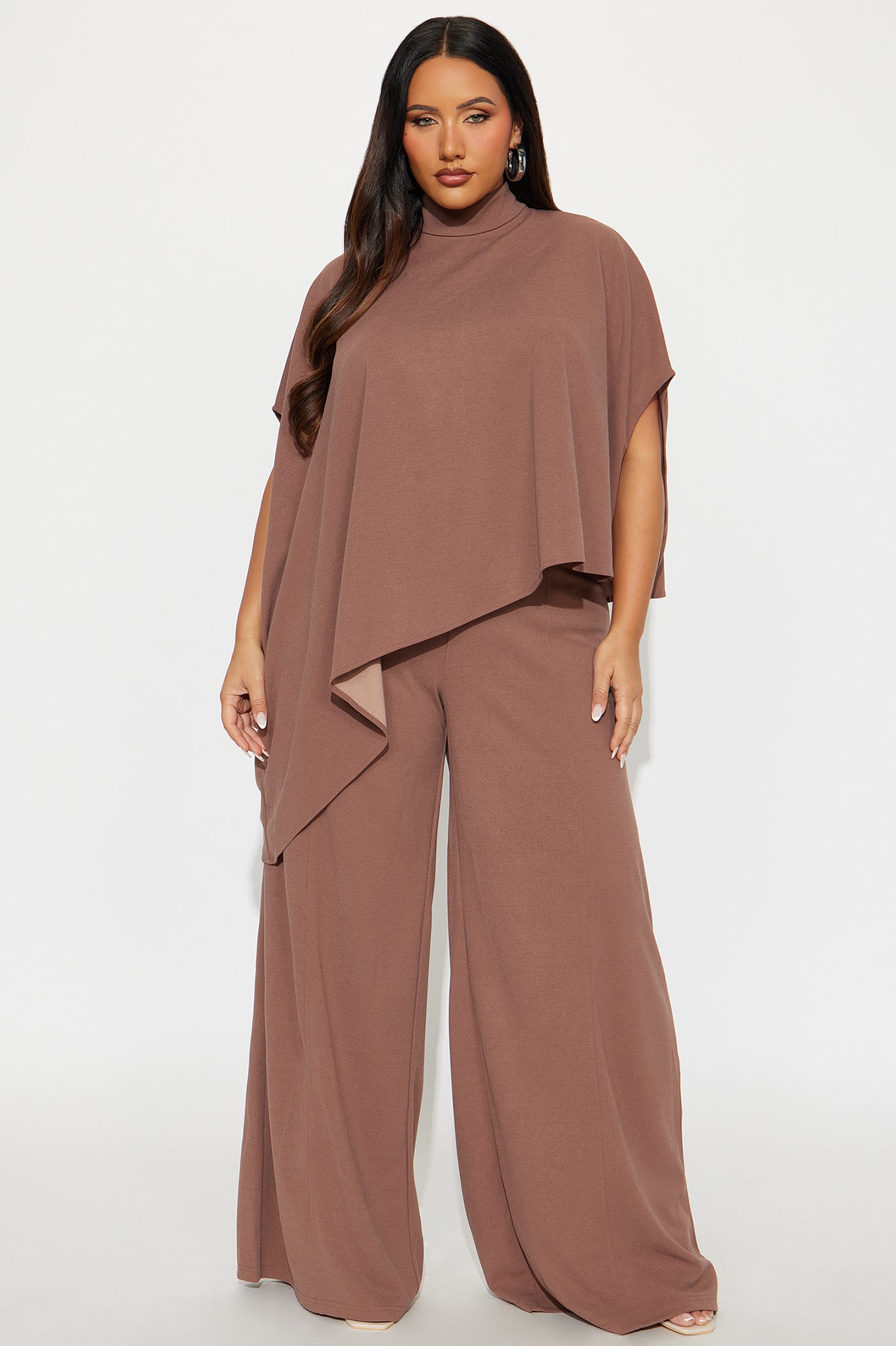 Diana Draped Pant Set - Mocha