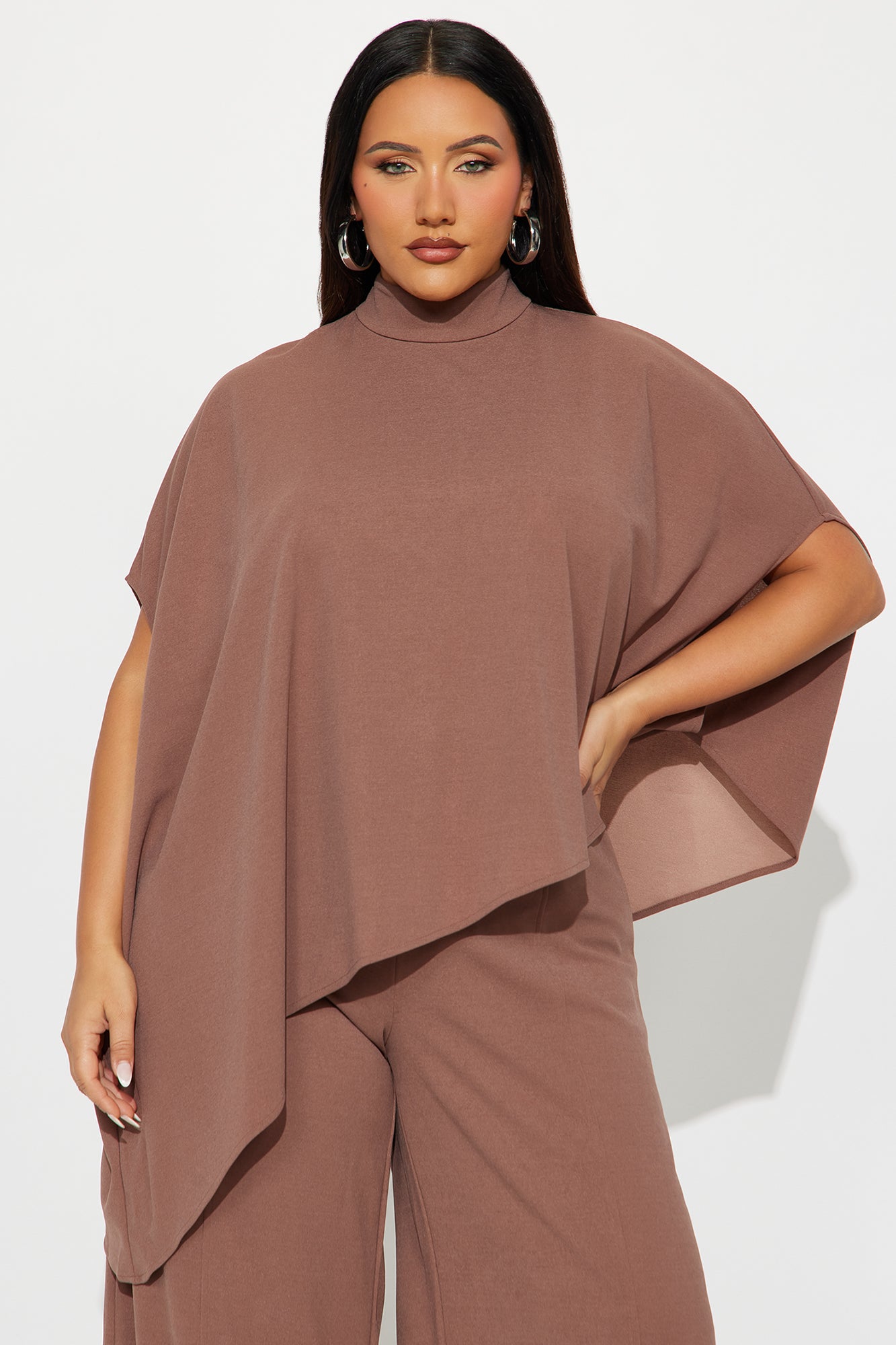 Diana Draped Pant Set - Mocha